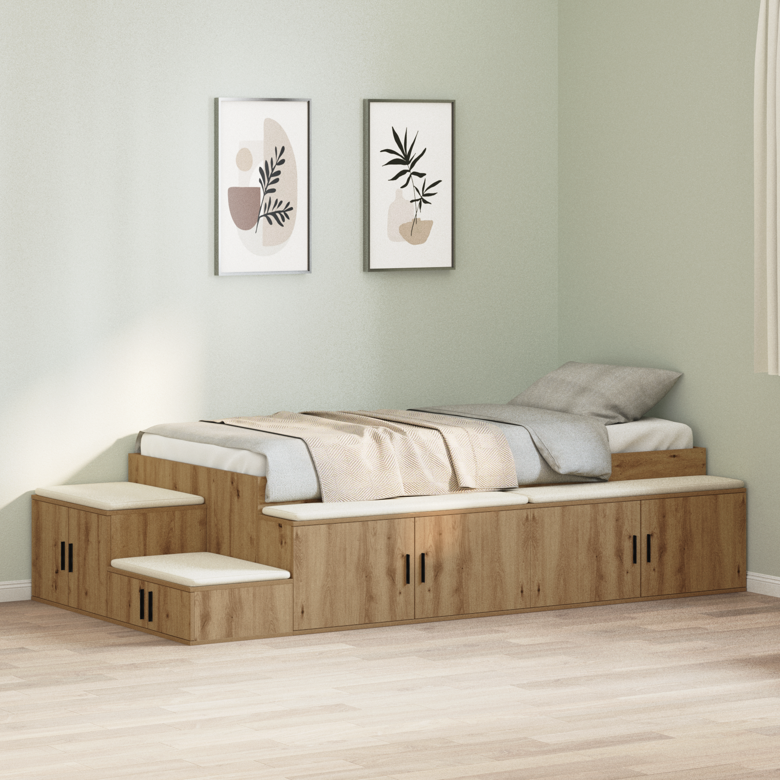 Oppbevarings Sengeramme Artisan Eik 75x190 cm