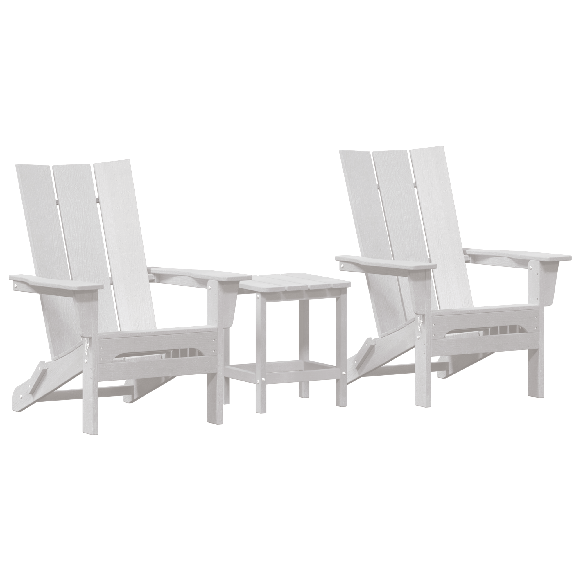 3-delt hage lounge sett Hvit HDPE