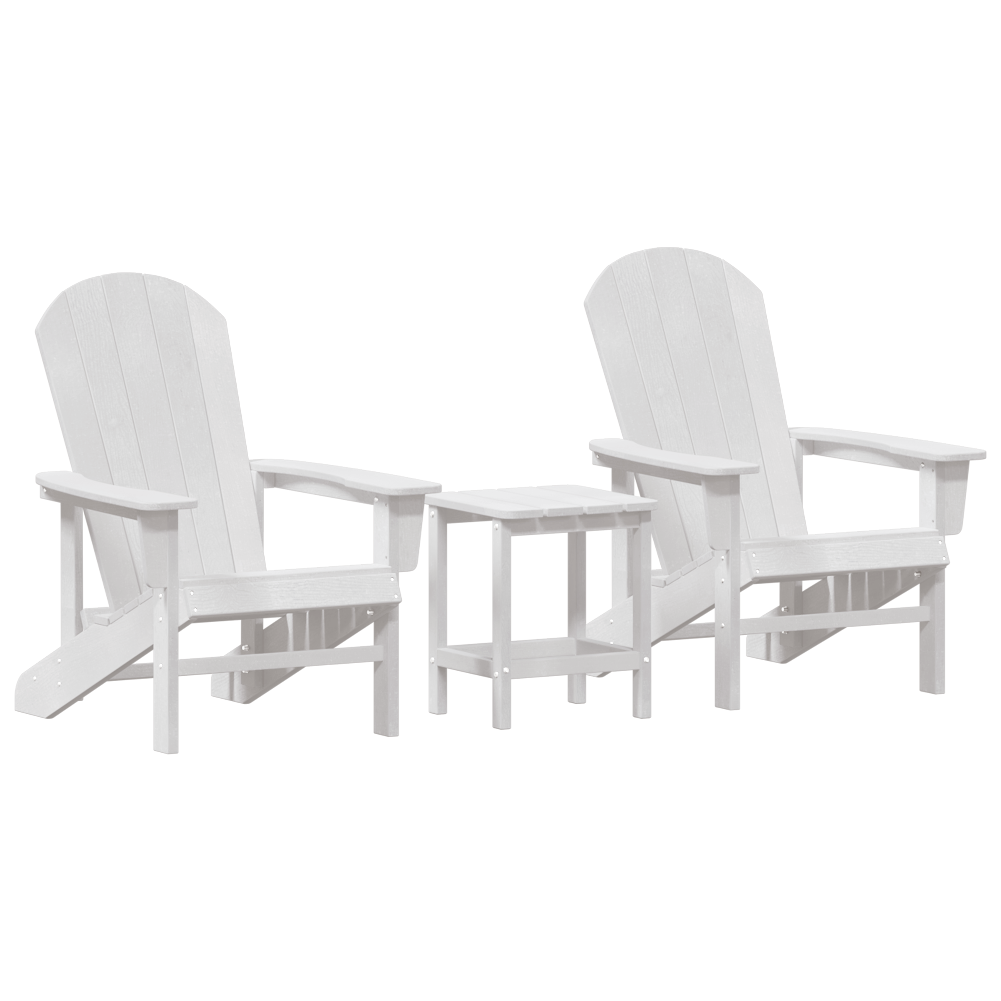 3-delt hage lounge-sett Hvit HDPE