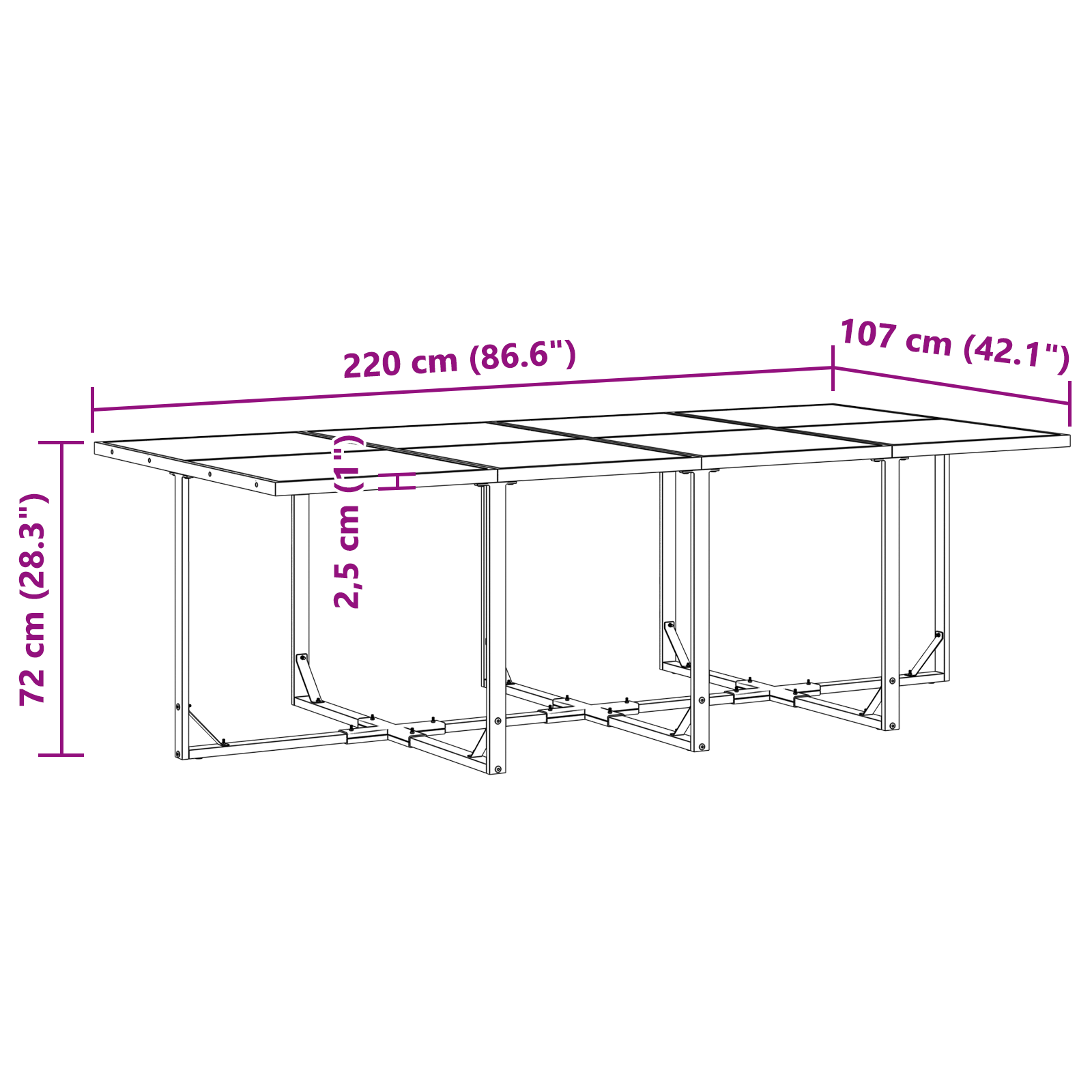 12-delt hagemøbelsett med puter i stål og tekstilene
