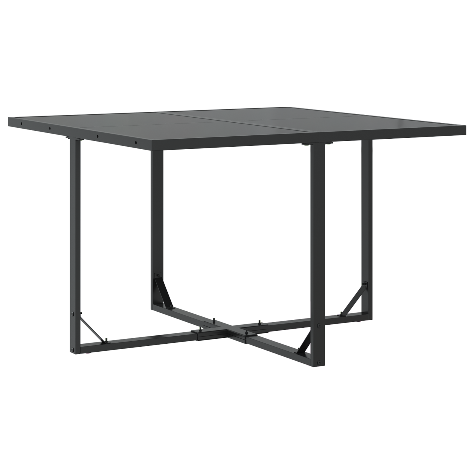 10-delt hagemøbelset med puter, stål og tekstilene