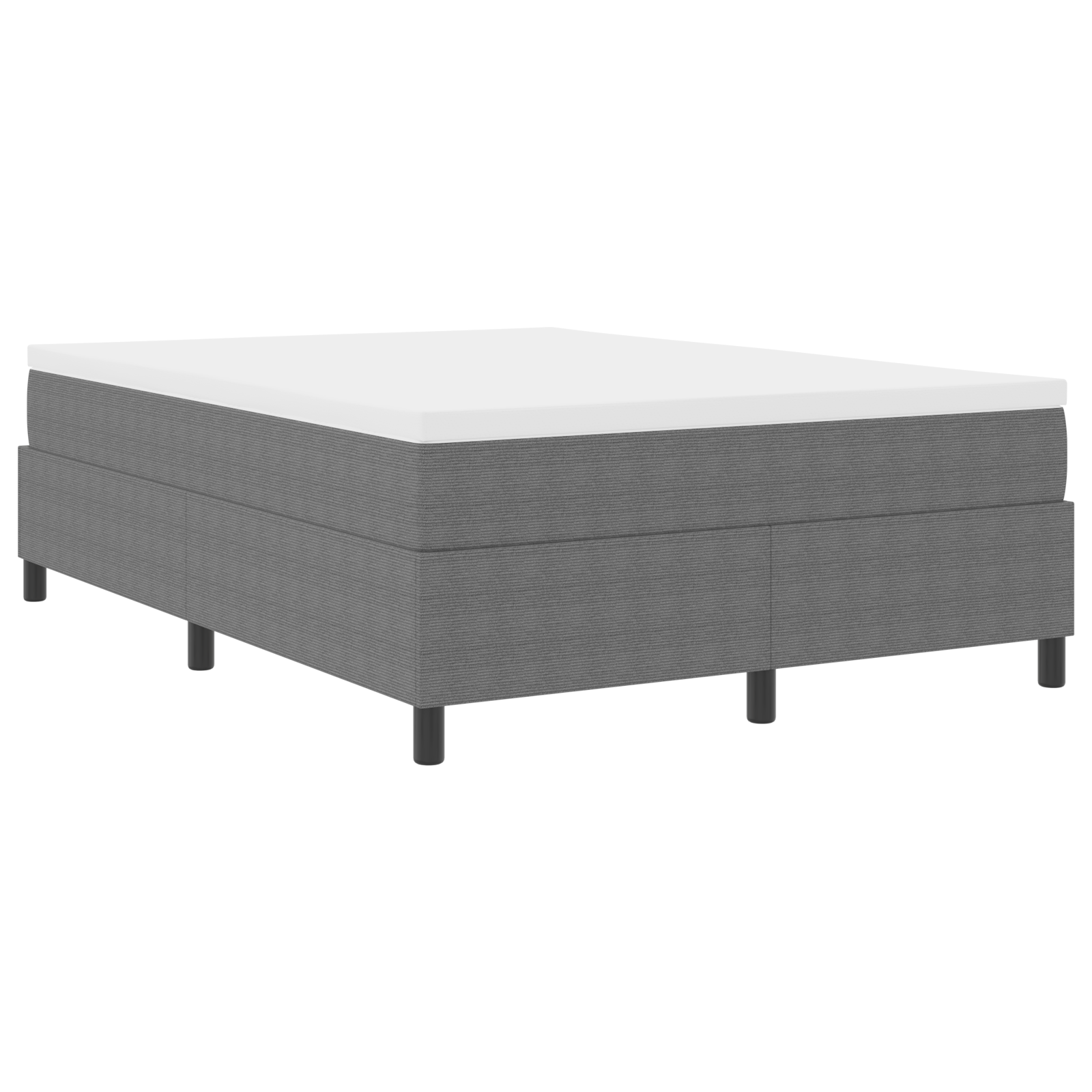 Box Spring Seng Lys Grå 160x200 cm Corduroy Stoff