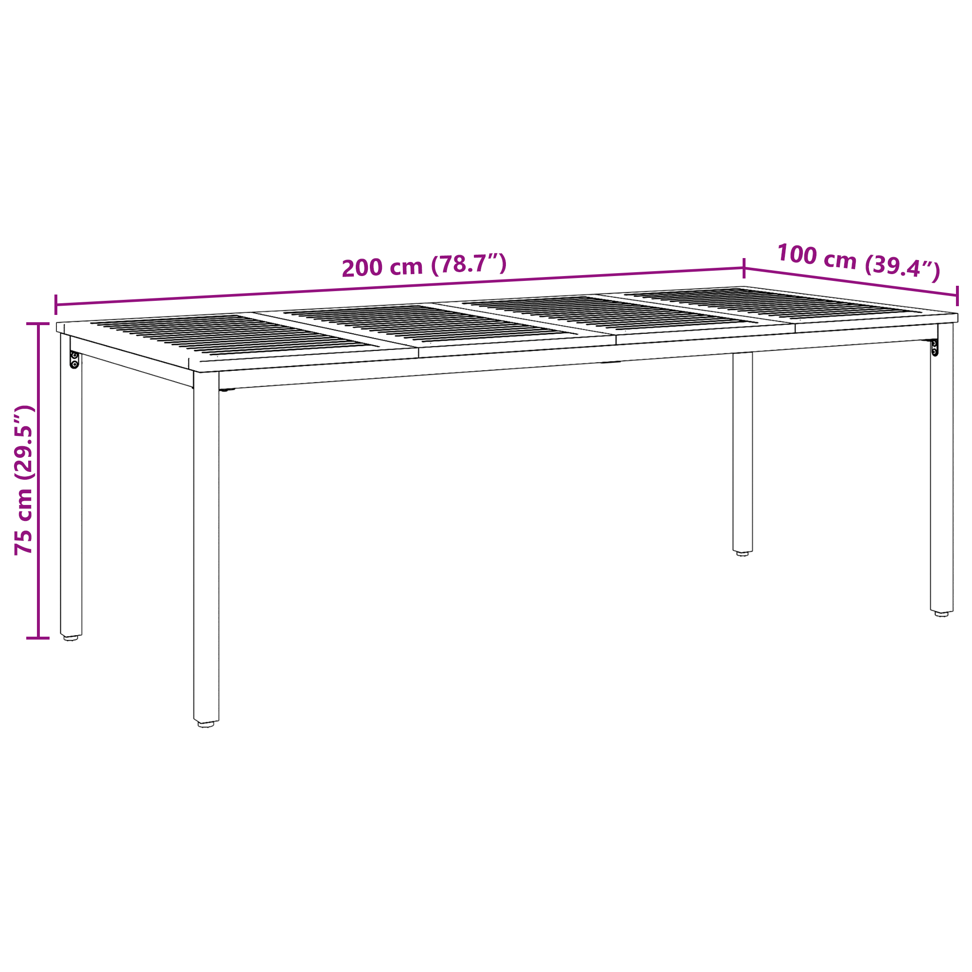 Hagebordsett Sett på 4 Grå, Brun Metall, Tre Middels Stablbar