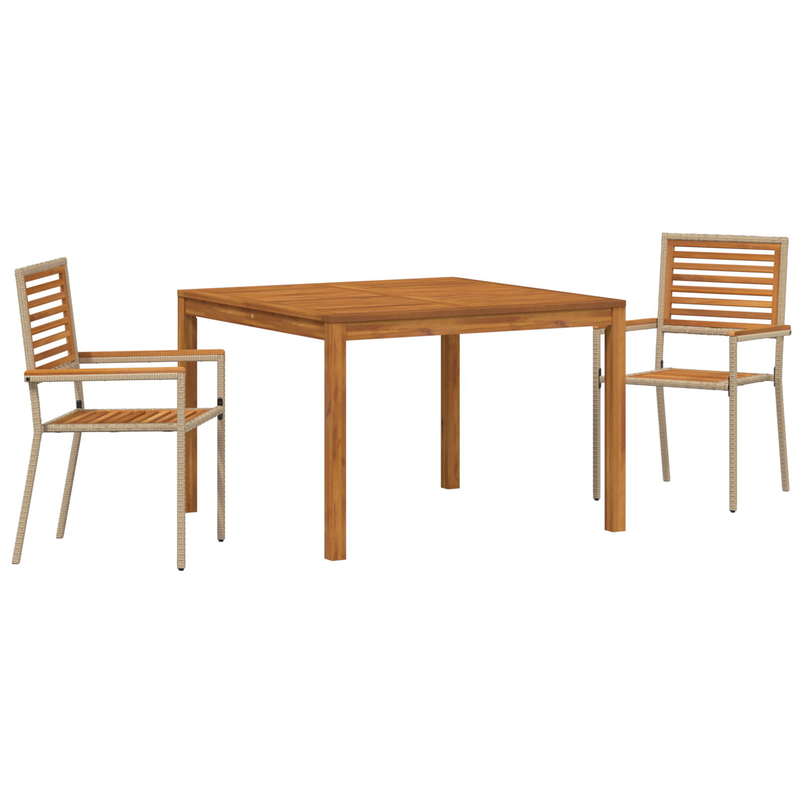 3-delers Hage Spisebordsett Beige Akasietre