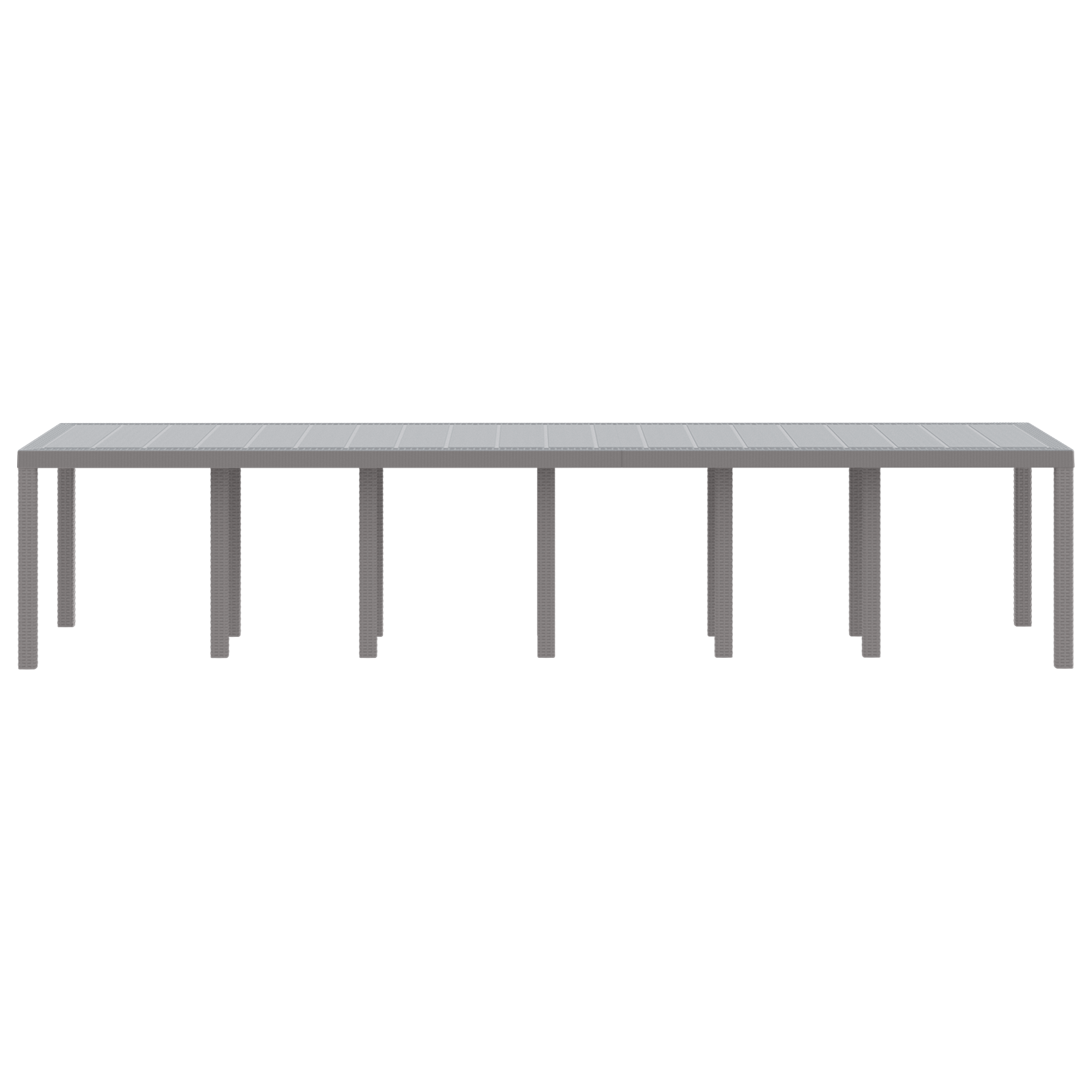 Hagebord Lysegrå 350x100x73 cm Poly Rattan