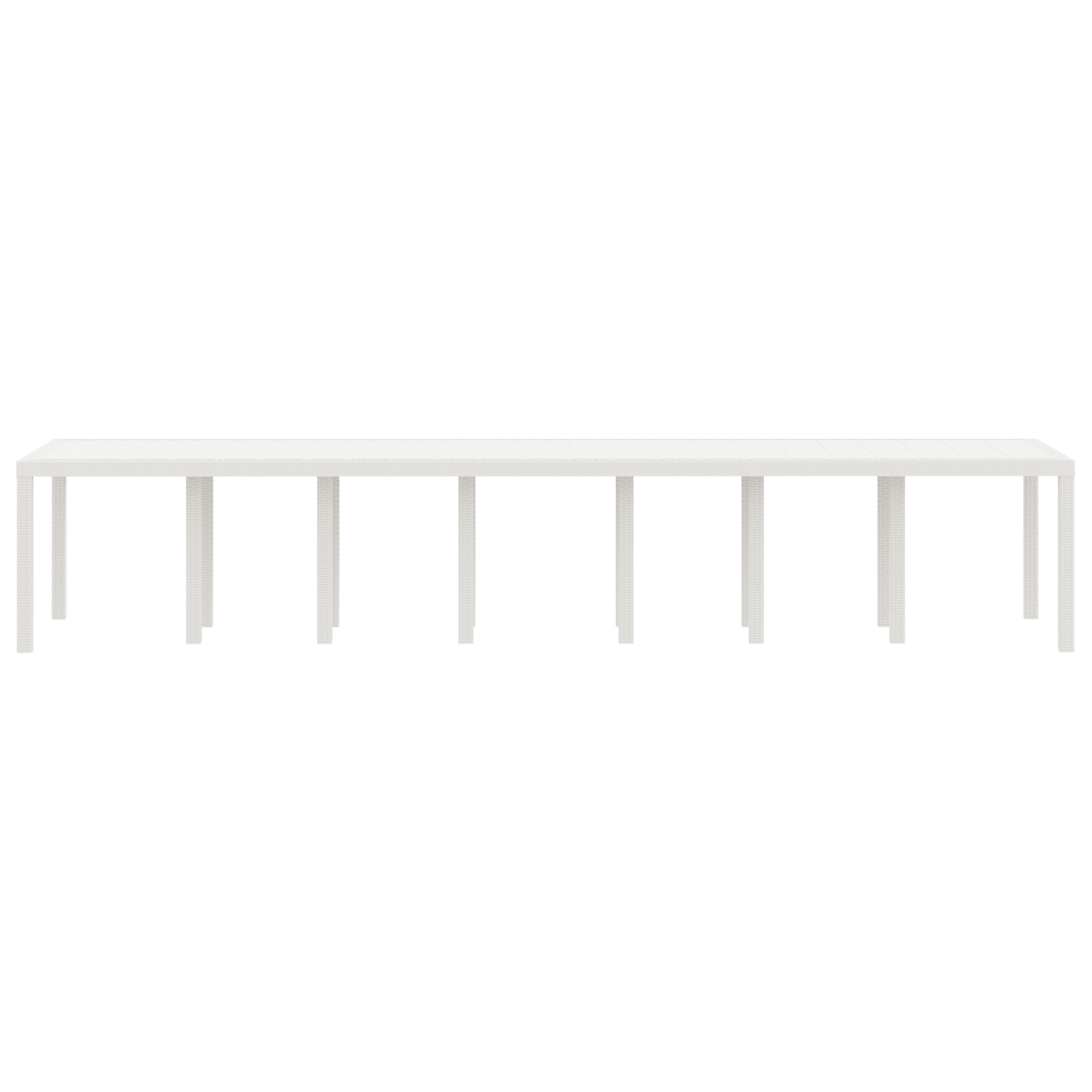 Hagebord Hvit 400x100x73 cm Poly Rattan