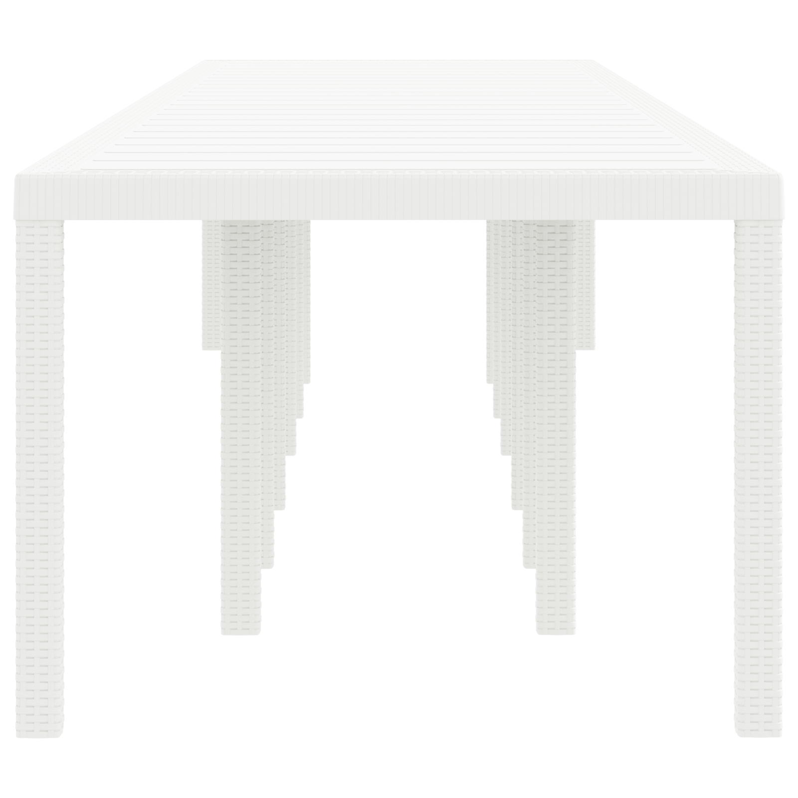 Hagebord Hvit 400x100x73 cm Poly Rattan