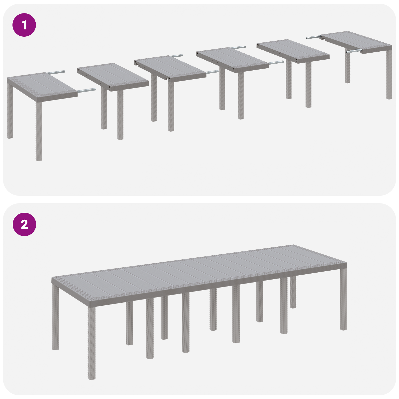 11 Delt Hage Spisegruppe med Puter Lysegrå Polyrotting