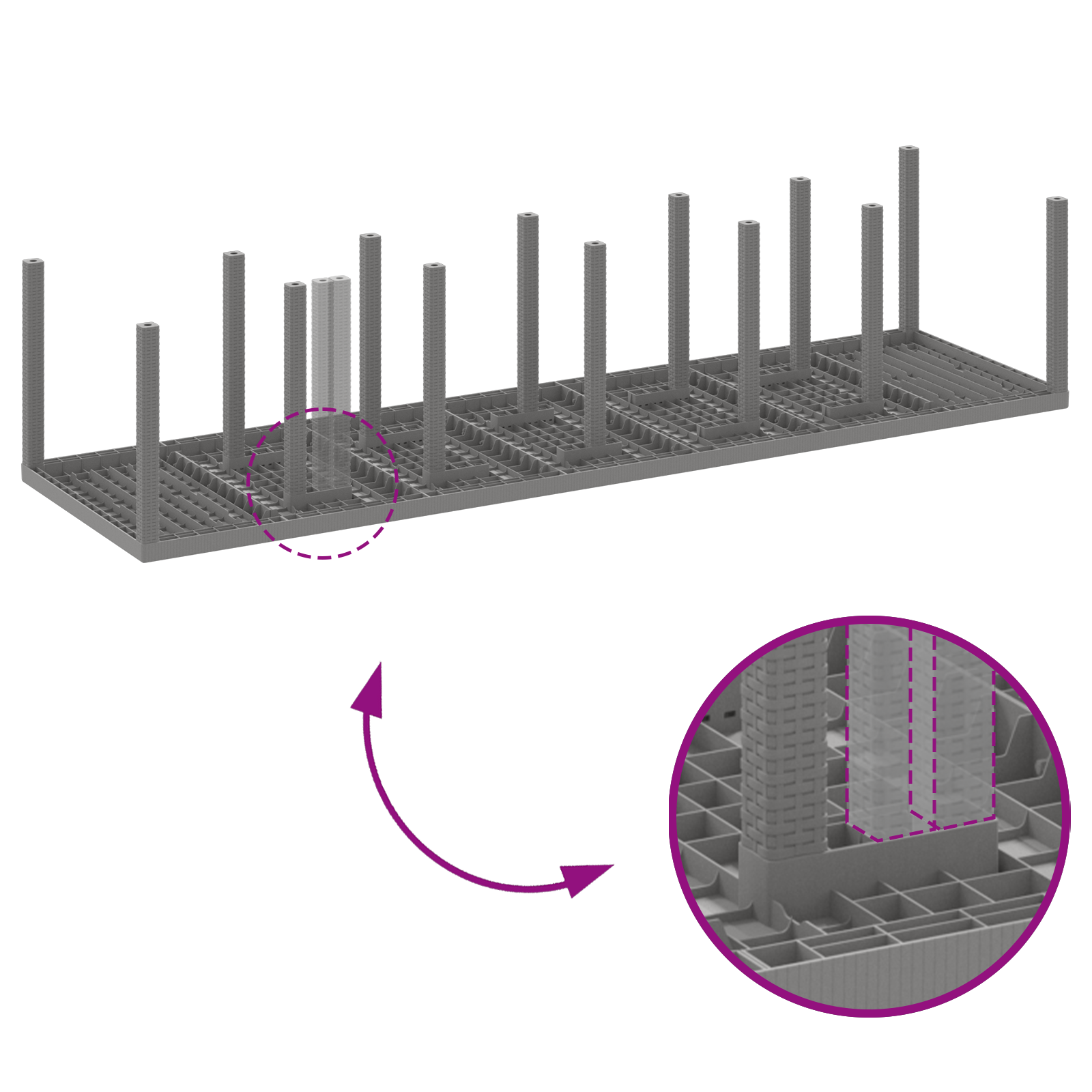 13-delt hagemøbelsett med puter lysegrå polyrotting