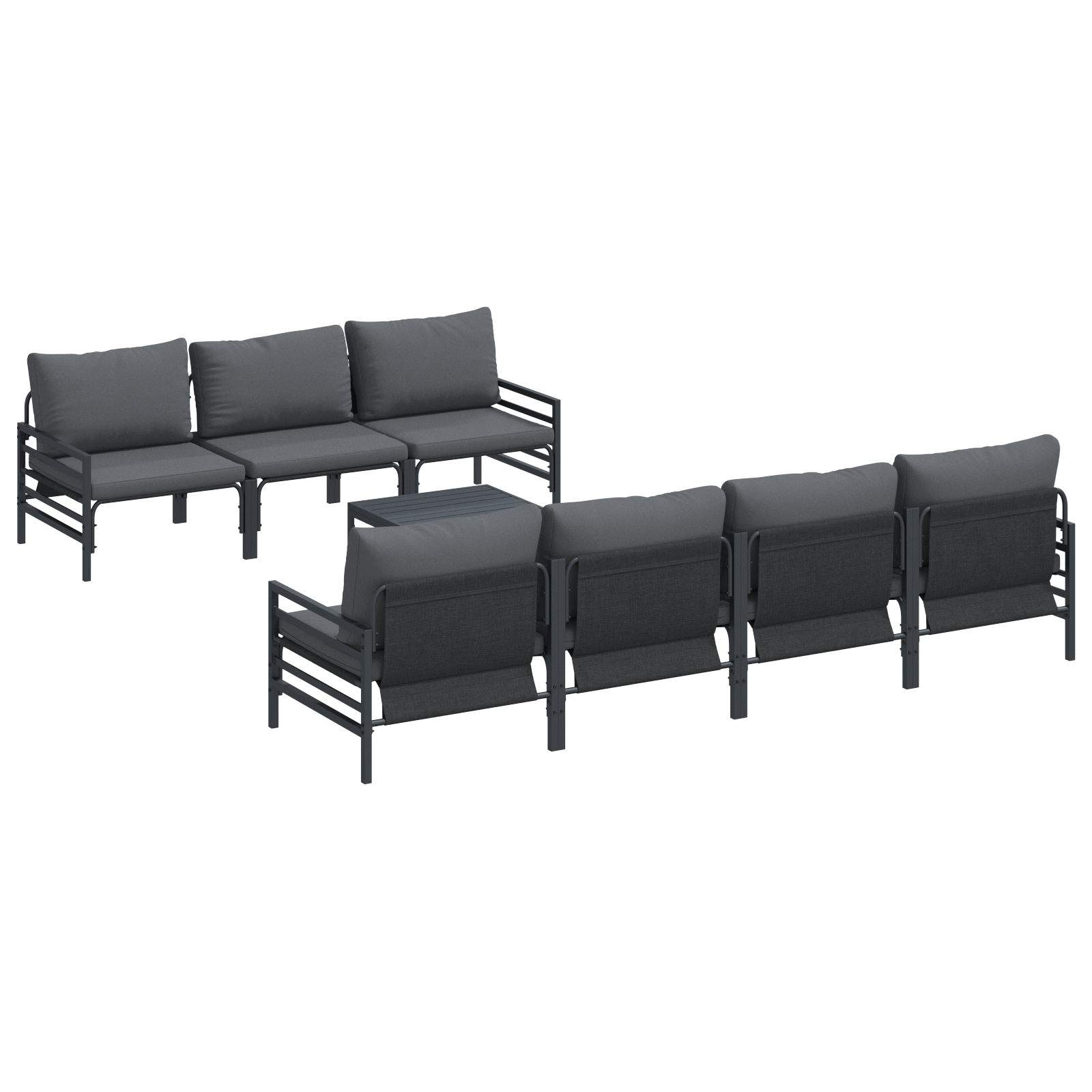 Hagesofa Set med pute med pute 8 pcs Antrasittgrå 70 x 70.5 x 31.5 cm
