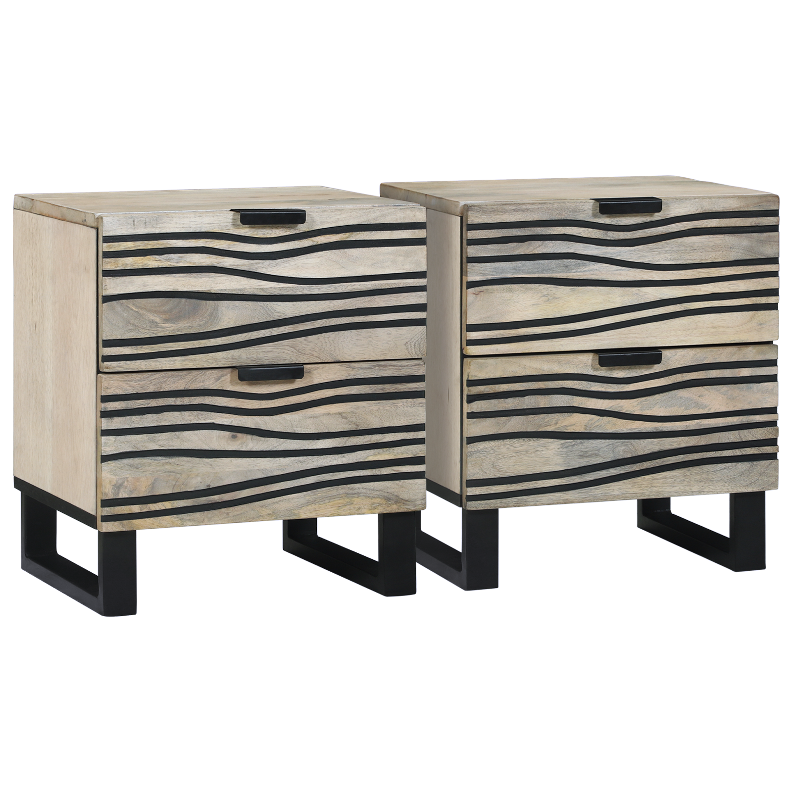 Nattbord med skuff 2 pcs Valnøtt 40 x 33.5 x 46 cm