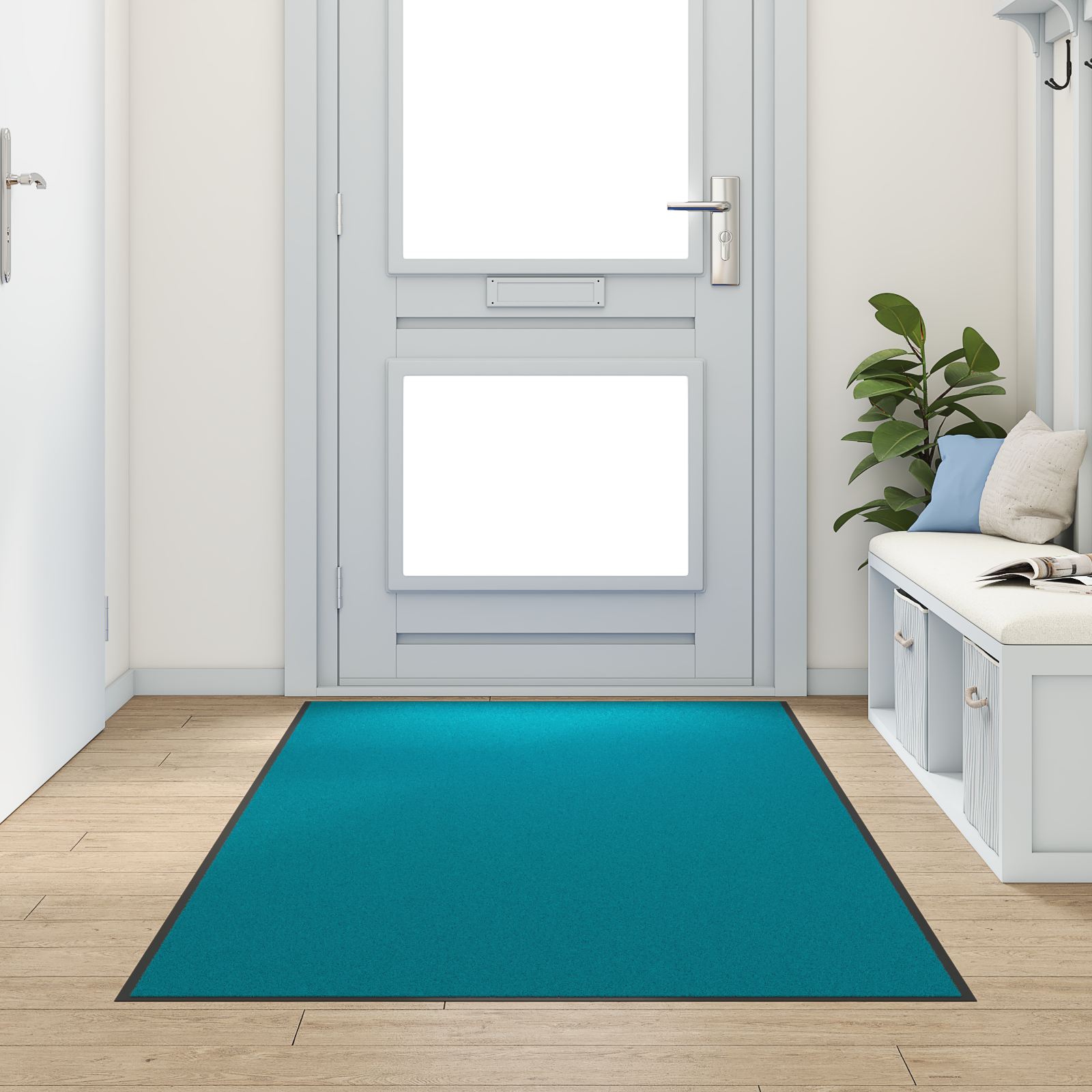 Dørmatte Vaskbar Cyan 120x250 cm