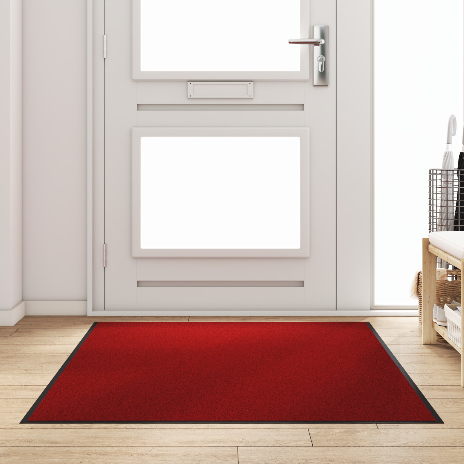 Rød rektangulær dørmatte 120x180 cm