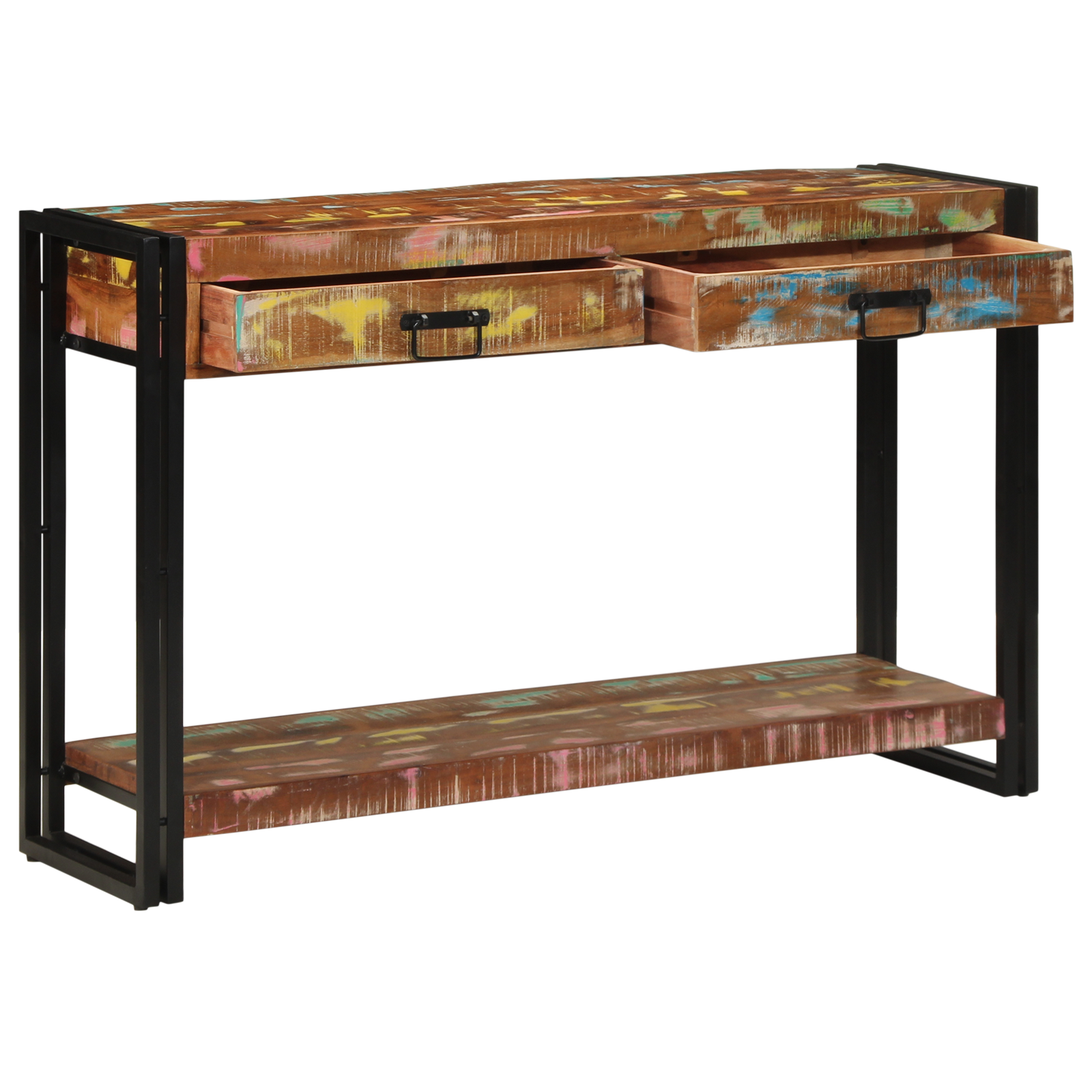 Konsollbord Flerfarget 120x33x75 cm Solid Gjenvunnet Tre