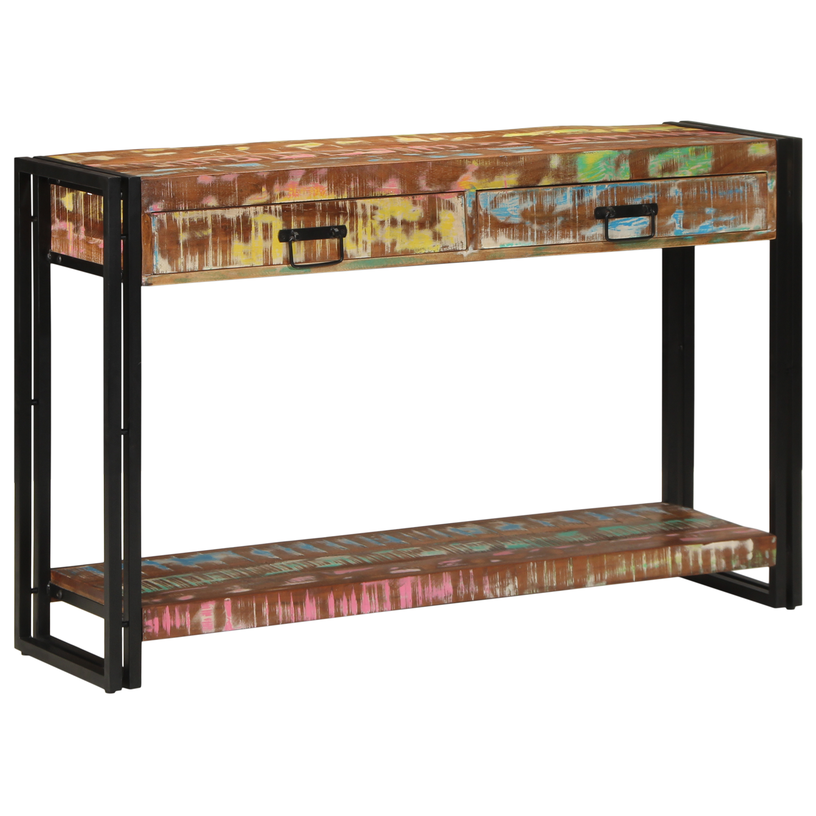 Konsollbord Flerfarget 120x33x75 cm Solid Gjenvunnet Tre