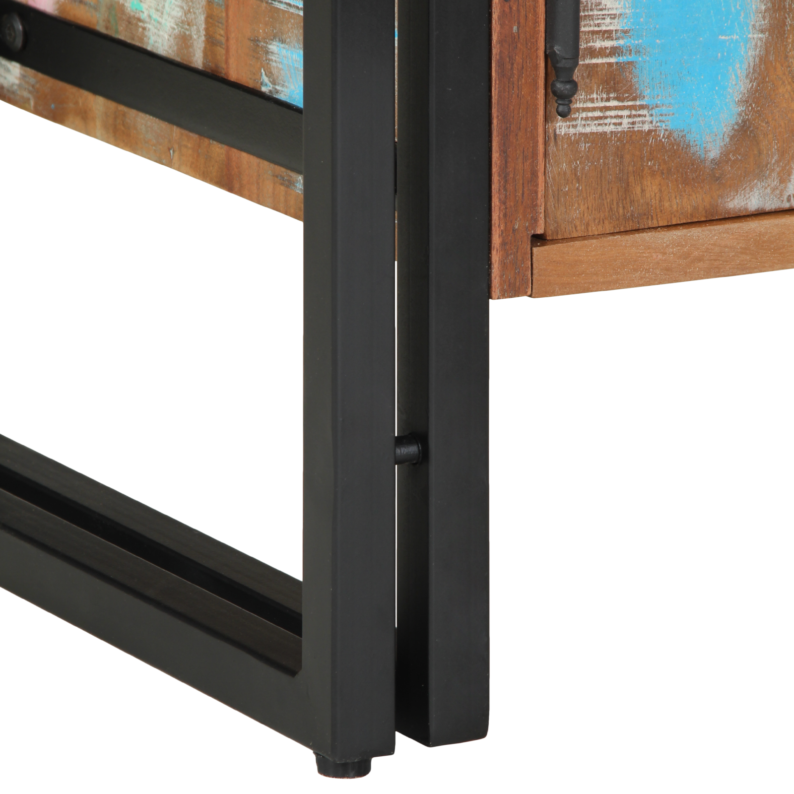 Skohylle Svart 30x30x40 cm Solid Gjenvunnet Tre og Stål