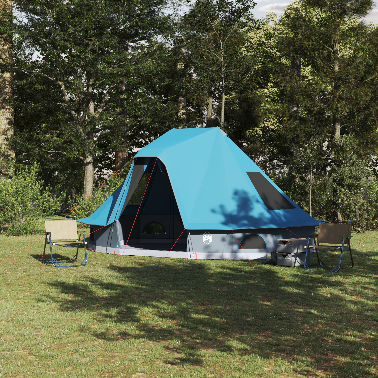 Familietelt Tipi Blå 6-Person Vanntett
