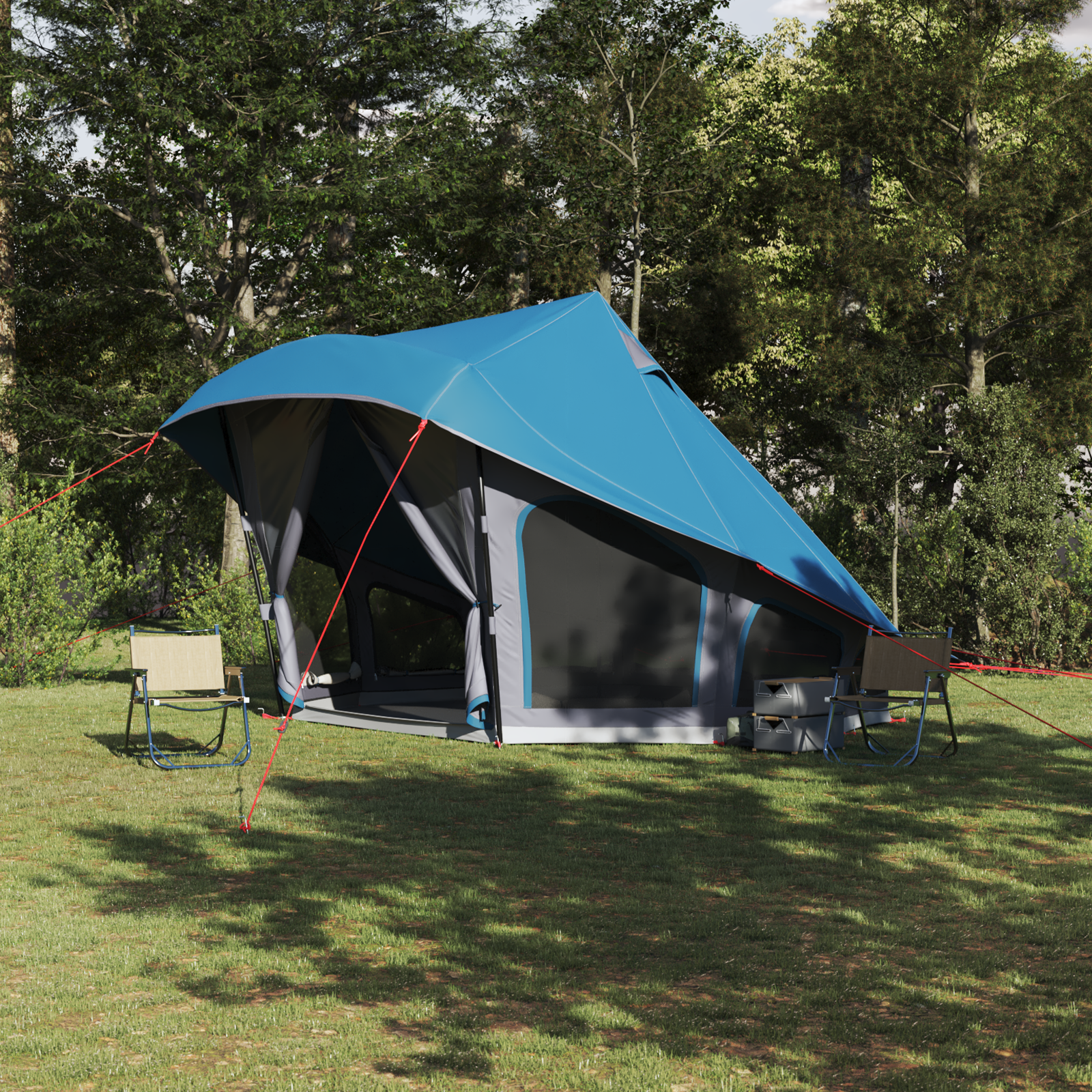 Familie Telt Tipi Blå 10-Person Vanntett