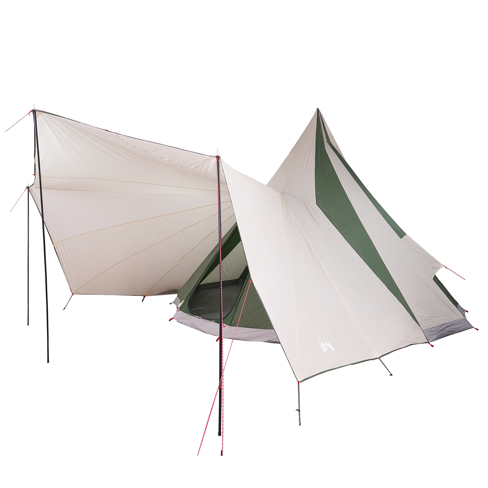 Familietelt Tipi Grønn 12-Person Vanntett