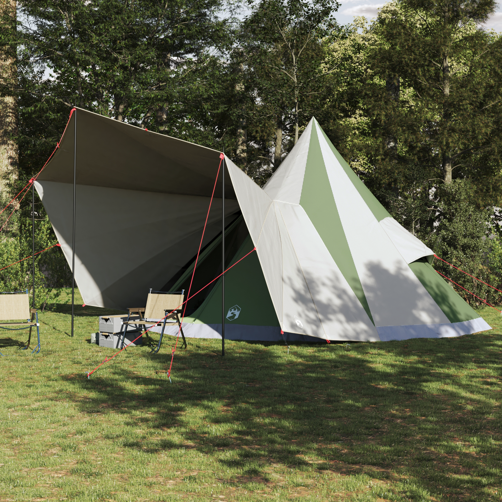Familietelt Tipi Grønn 12-Person Vanntett