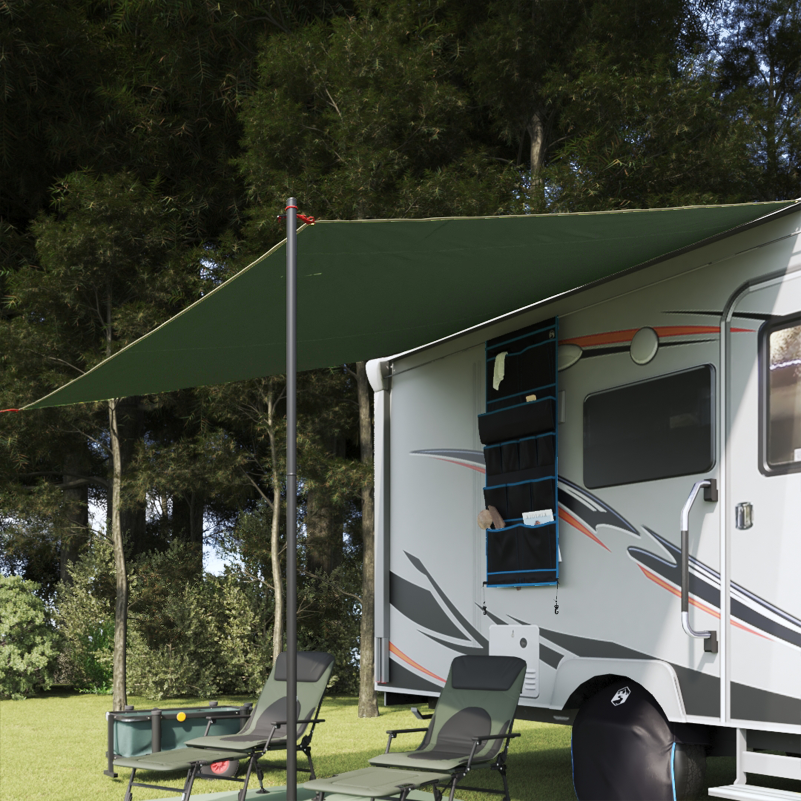 Campingmarkise - Grønn - 350 x 240 cm - Vanntett