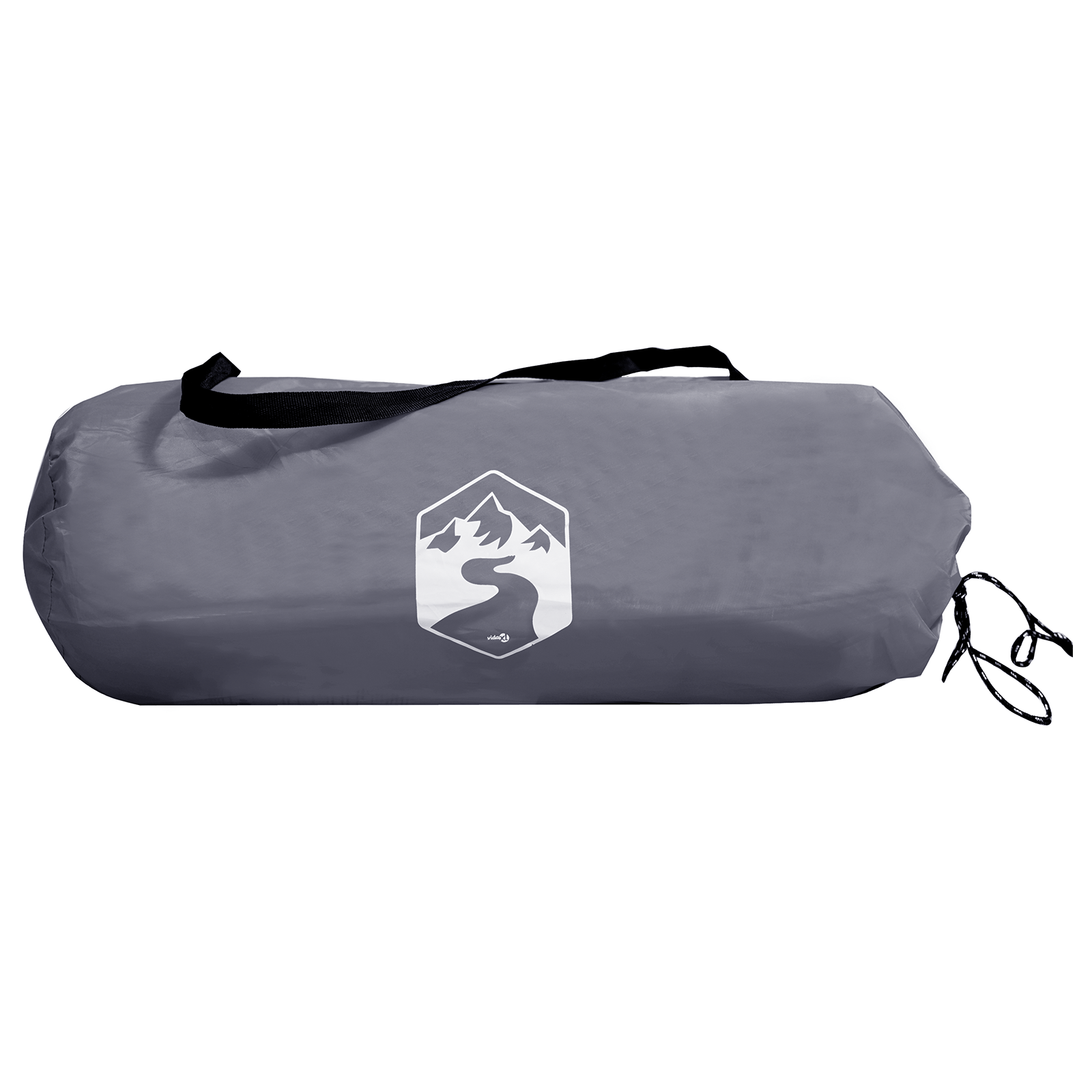 Caravanmarkise i grå og oransje - 350 x 240 cm, vanntett.