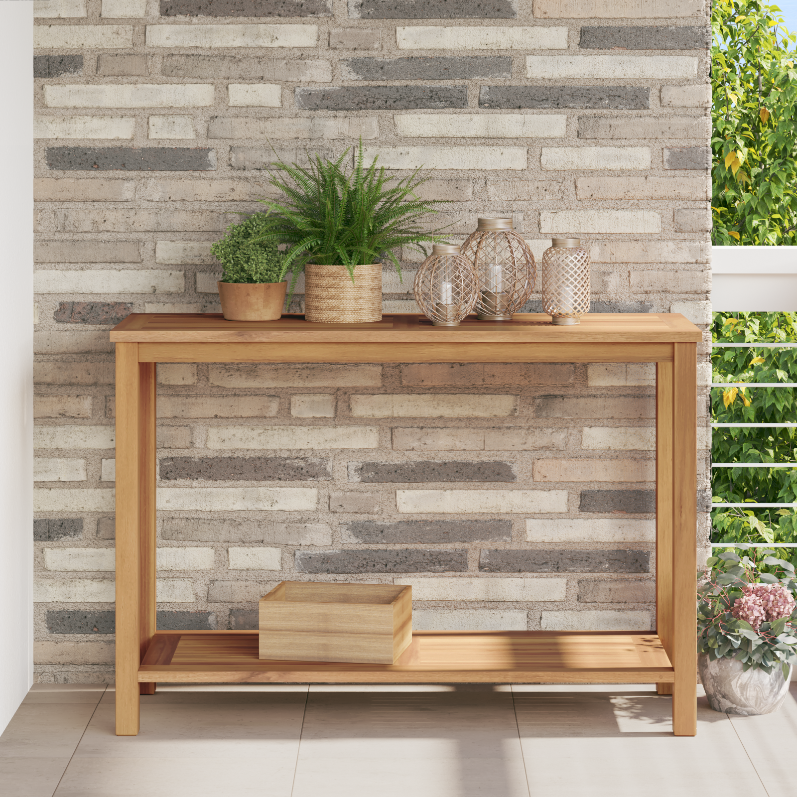 Konsollbord Brun 110 x 40 x 45 cm Solid teaktre