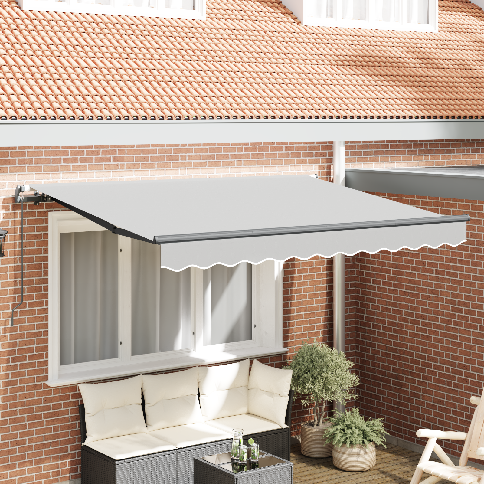 Utrekbar manuell markiseramme 2.5x2 m metall