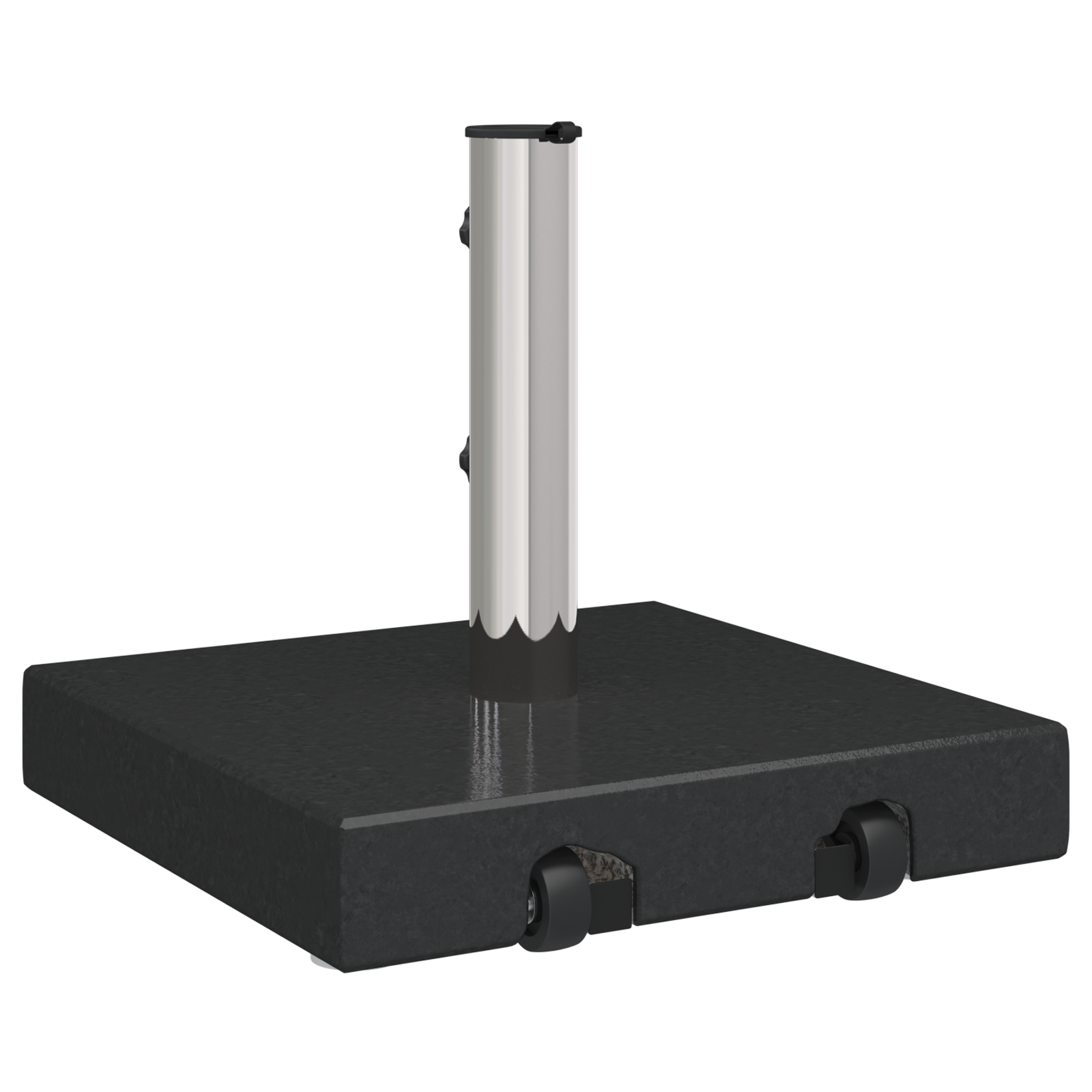 Parasollbase med hjul og håndtak Svart granitt 29 kg Firkantet
