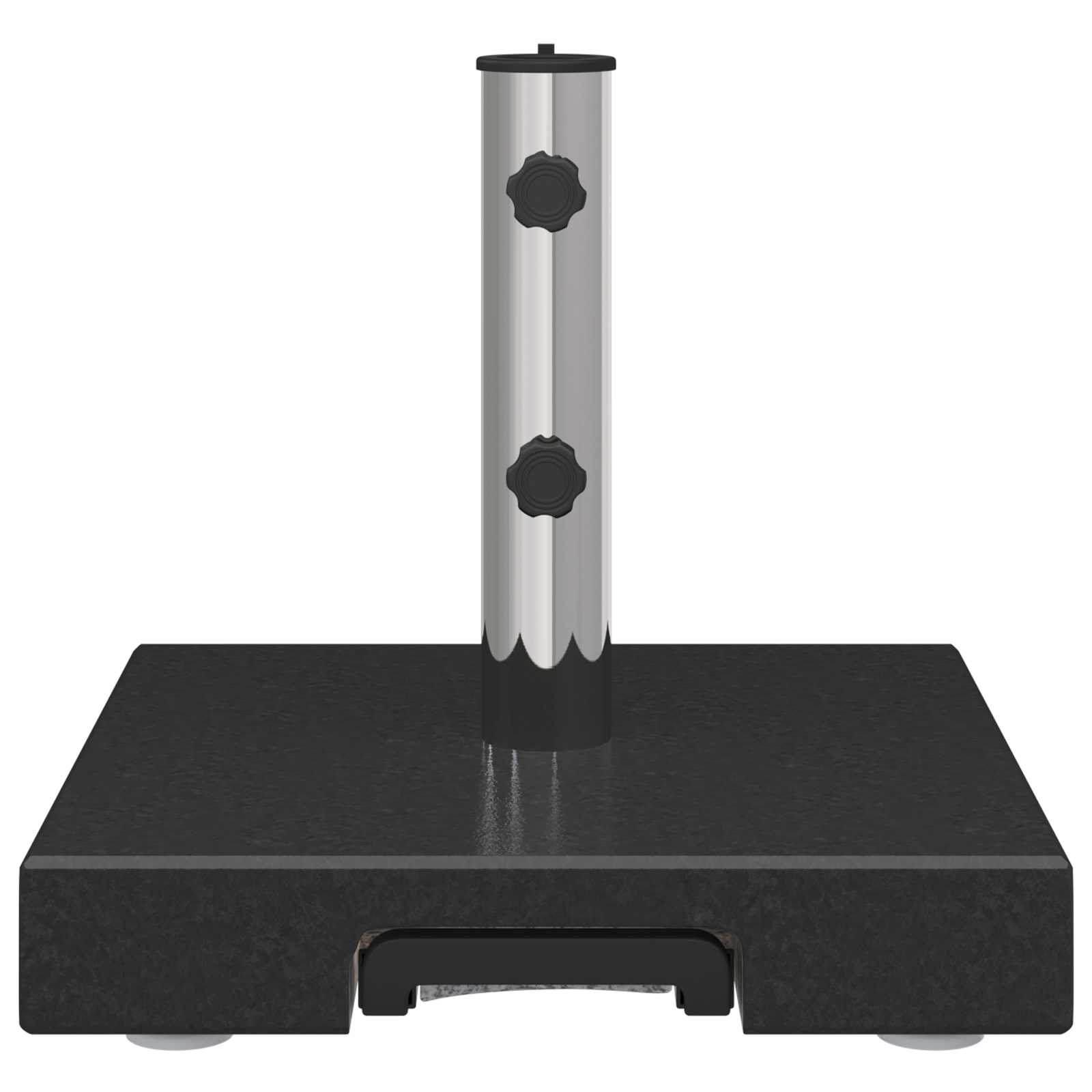 Parasollbase med hjul og håndtak Svart granitt 29 kg Firkantet