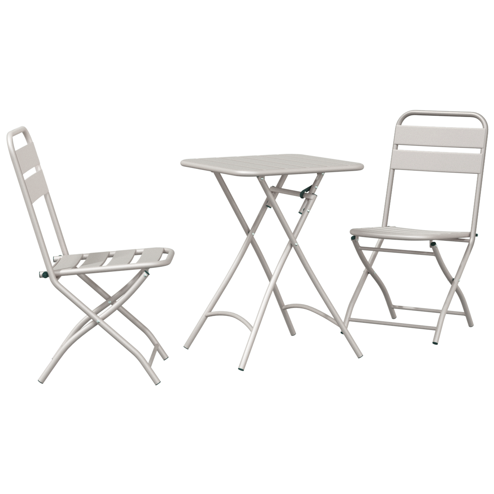 3-delt brettbart bistrosett i beige stål