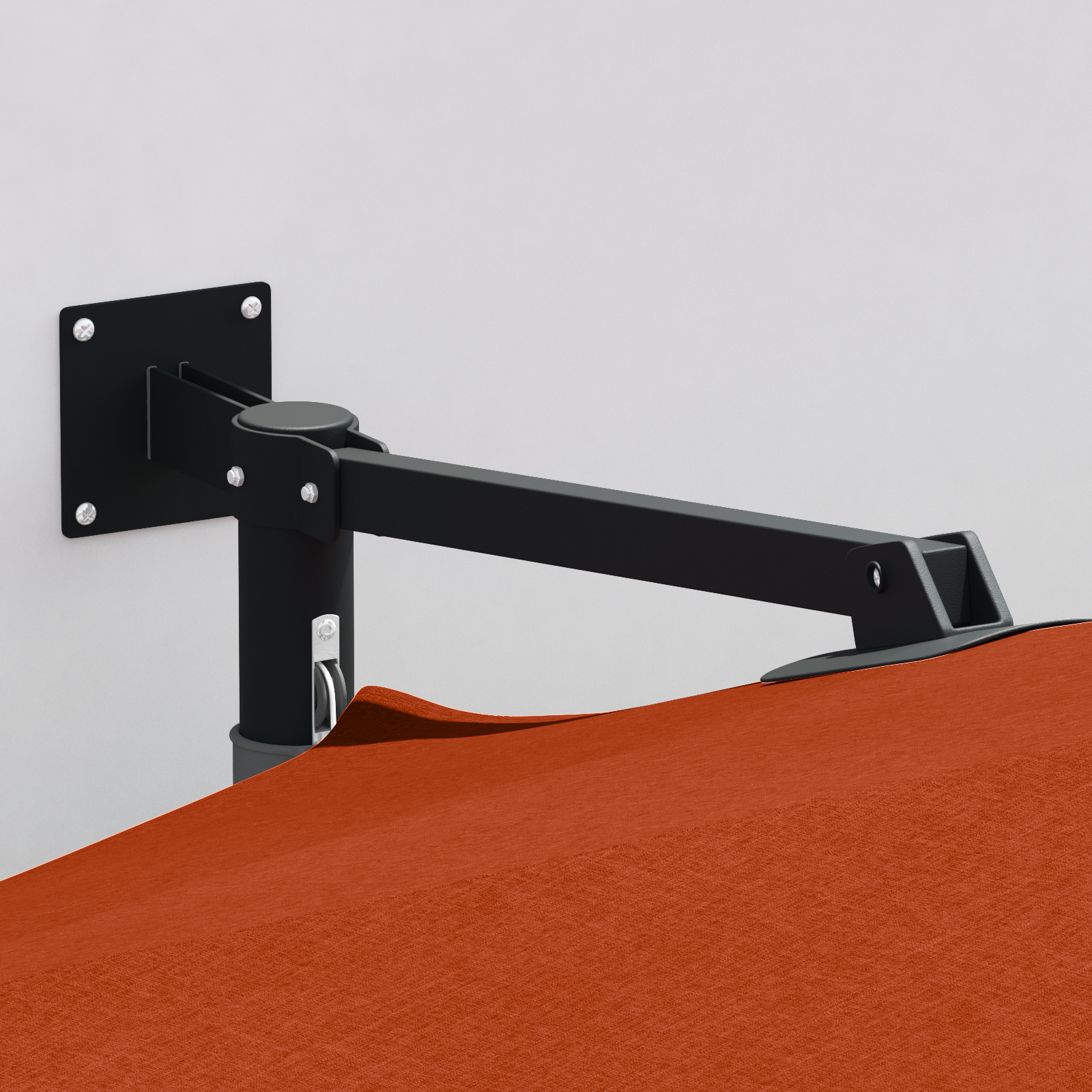 Uteplassparasoll Terrakotta Aluminiumramme, Polyesterbaldakin Stor