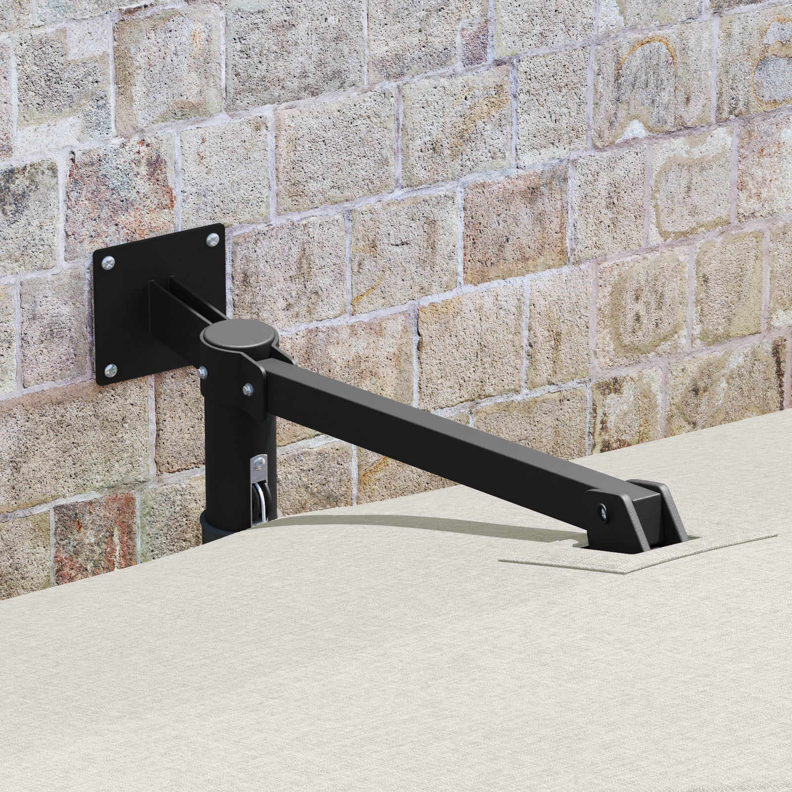 Uteplassparasoll Sand Polyester, Aluminium Stor Sammenleggbar