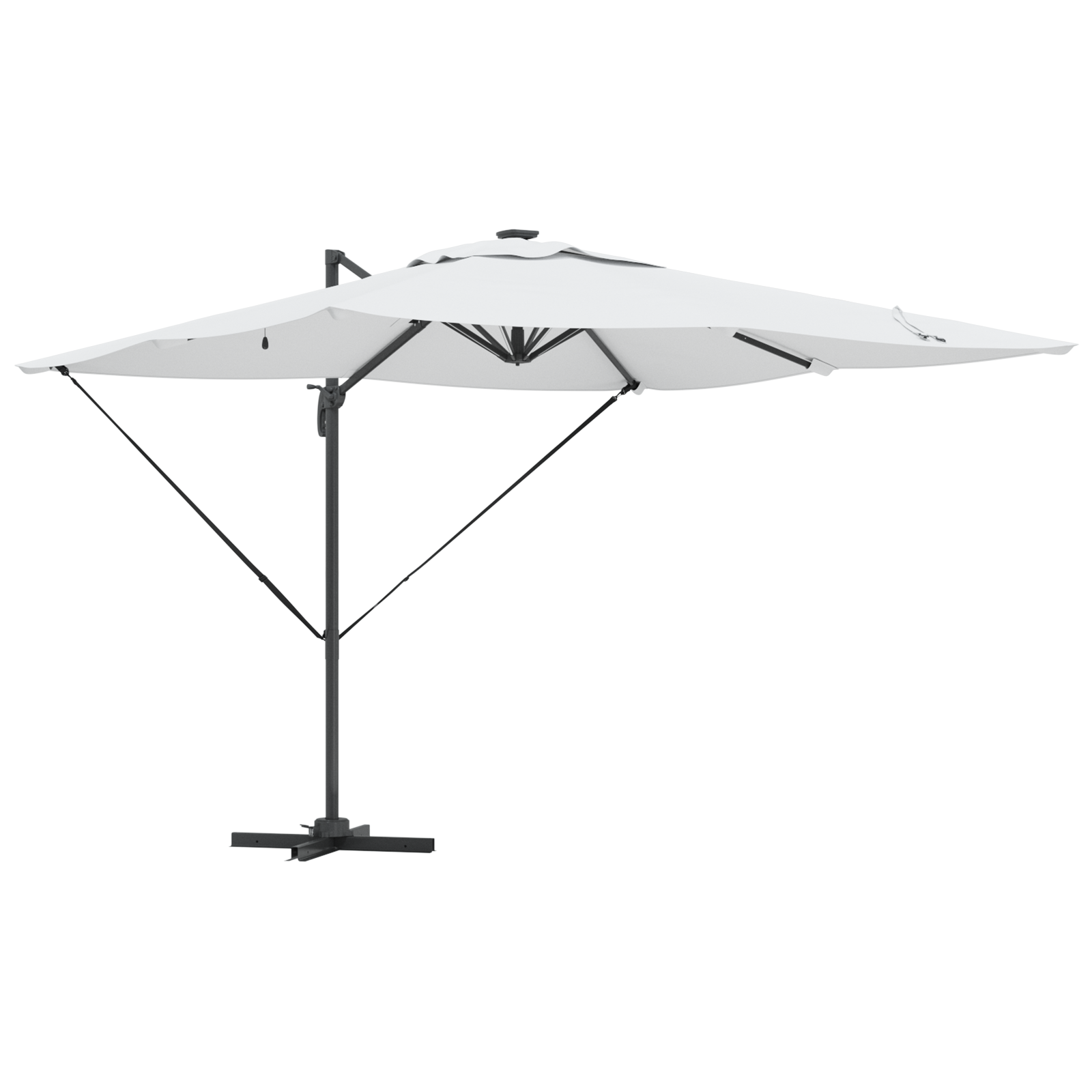 cantilever Roma parasoll med LED-lys Sand 286x285x270 cm Aluminium