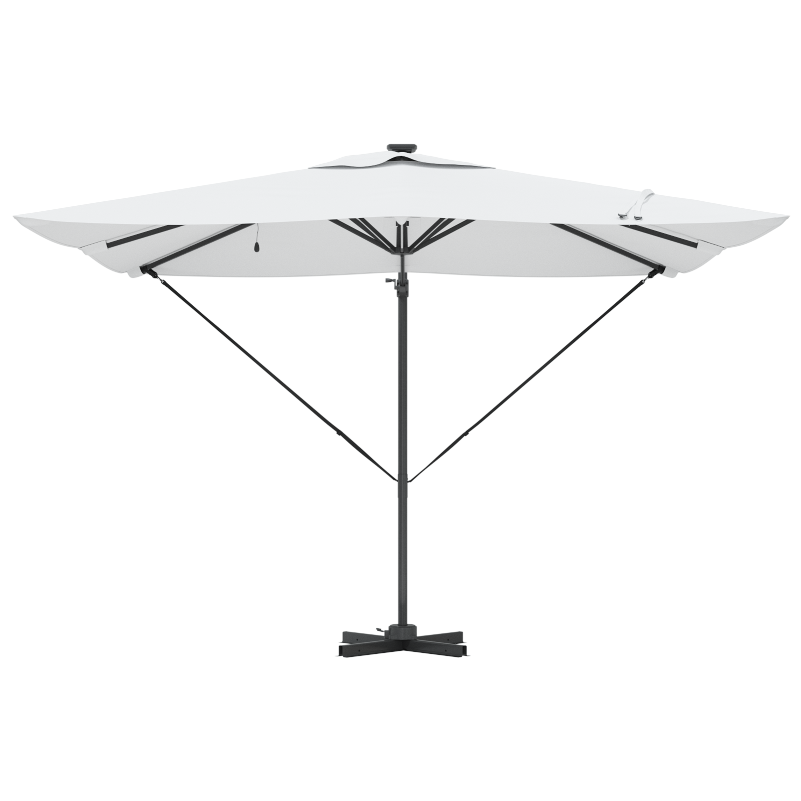 cantilever Roma parasoll med LED-lys Sand 286x285x270 cm Aluminium