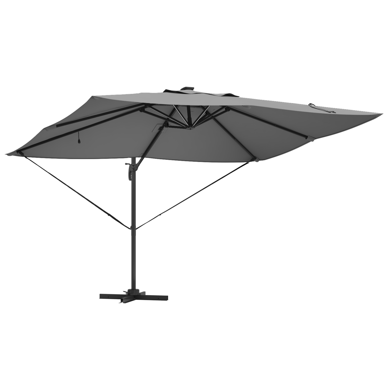 Cantilever Roma parasoll med LED-antrasitt 352x251x265 cm Aluminium