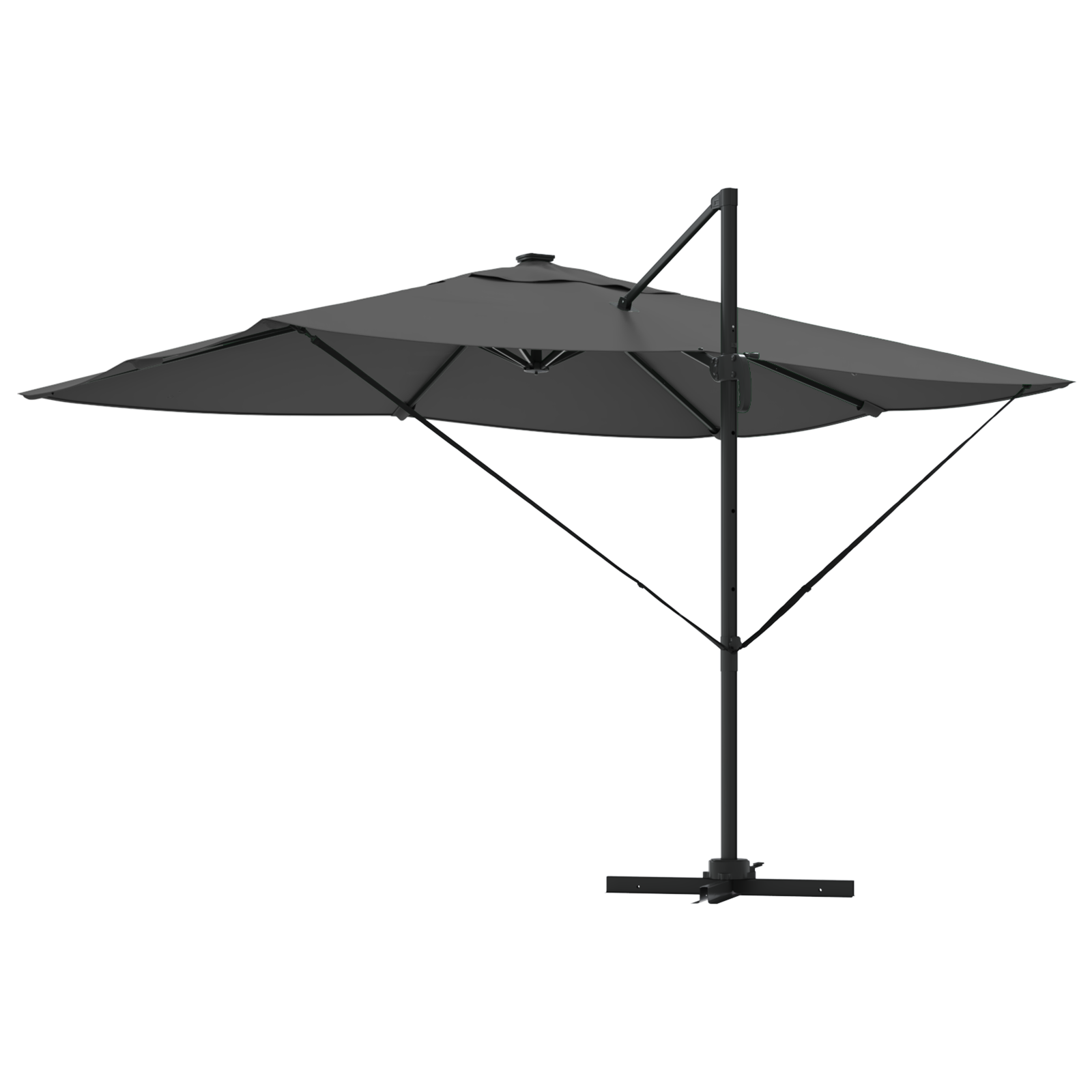 Cantilever Roma parasoll med LED-antrasitt 352x251x265 cm Aluminium