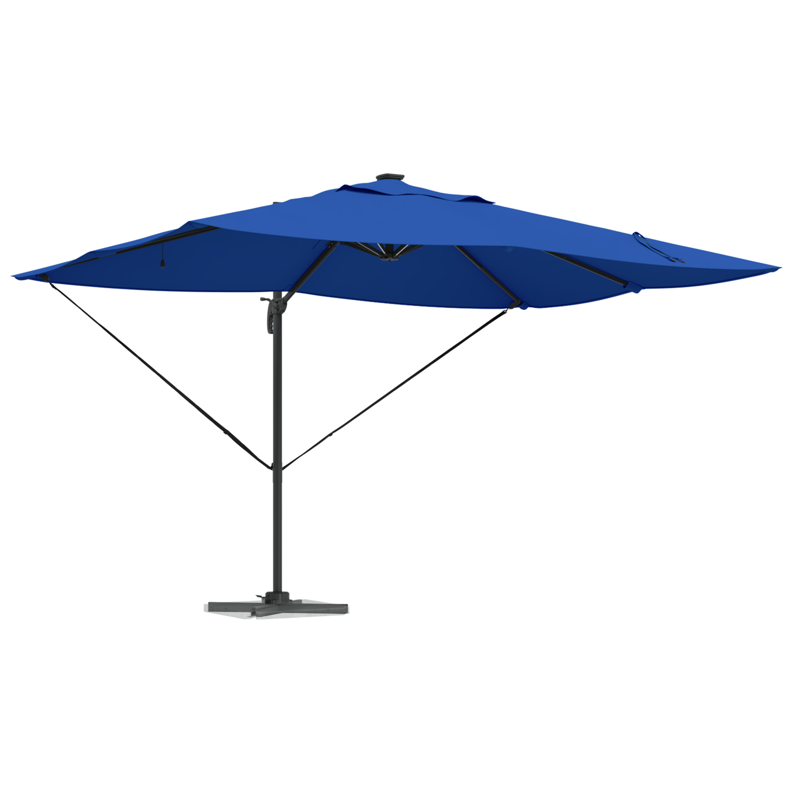 Cantilever Roma Parasoll med LED-lamper Azure Blå 352x251x265 cm Aluminium