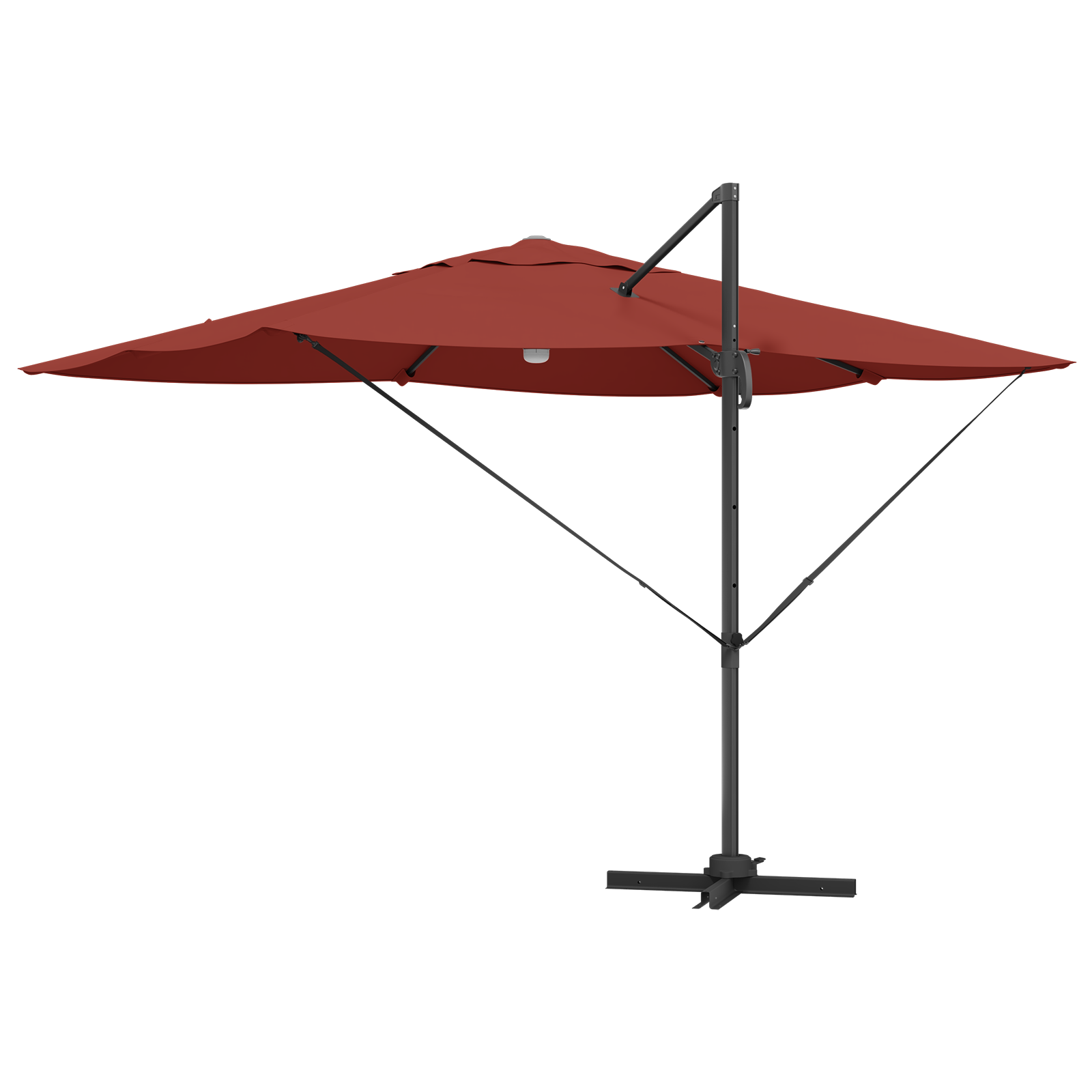 Cantilever Parasoll Terrakotta Polyester Stor Sammenleggbar