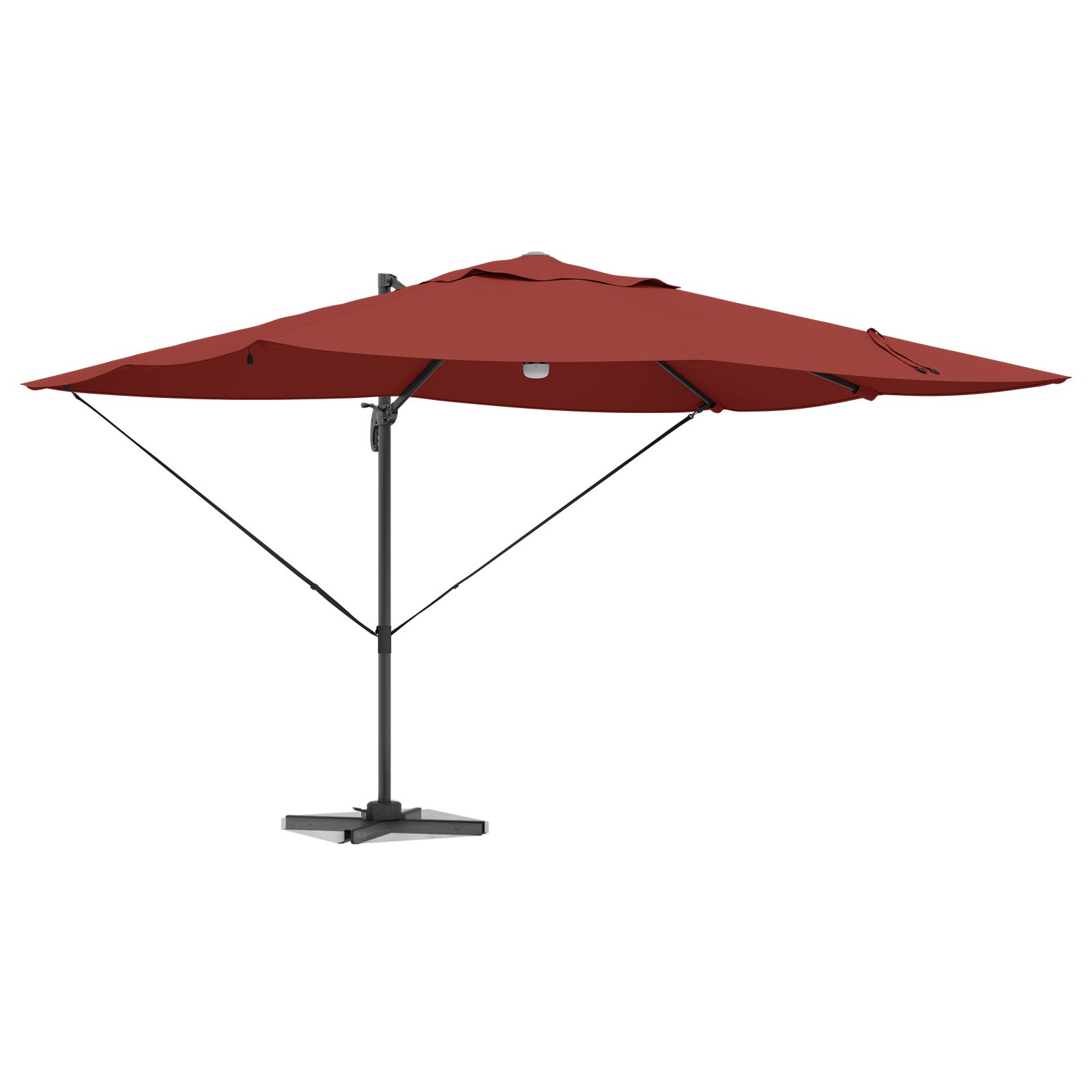 Cantilever Parasoll Terrakotta Polyester Stor Sammenleggbar