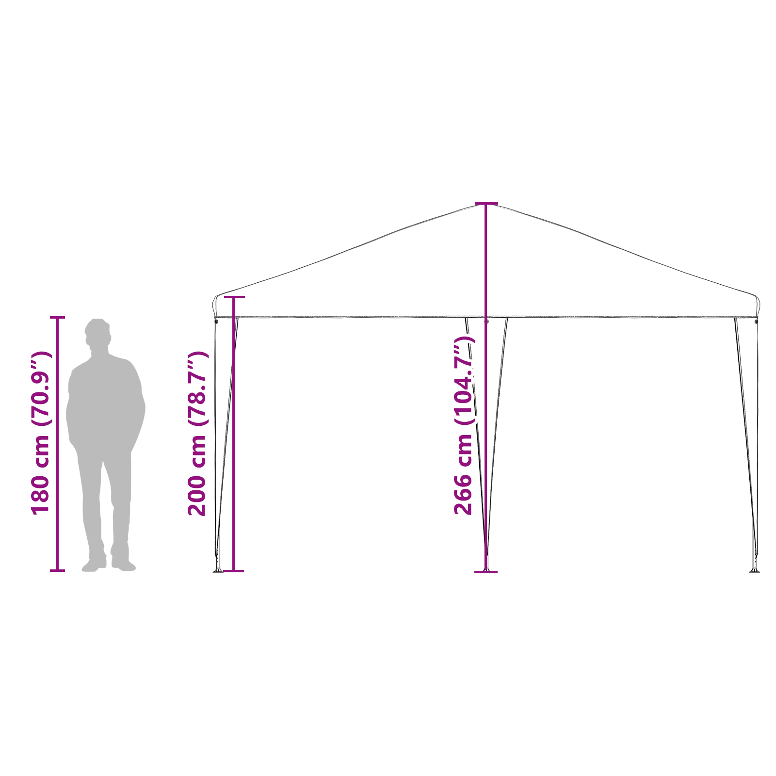 Festtelt Grønn 4x4 m PE