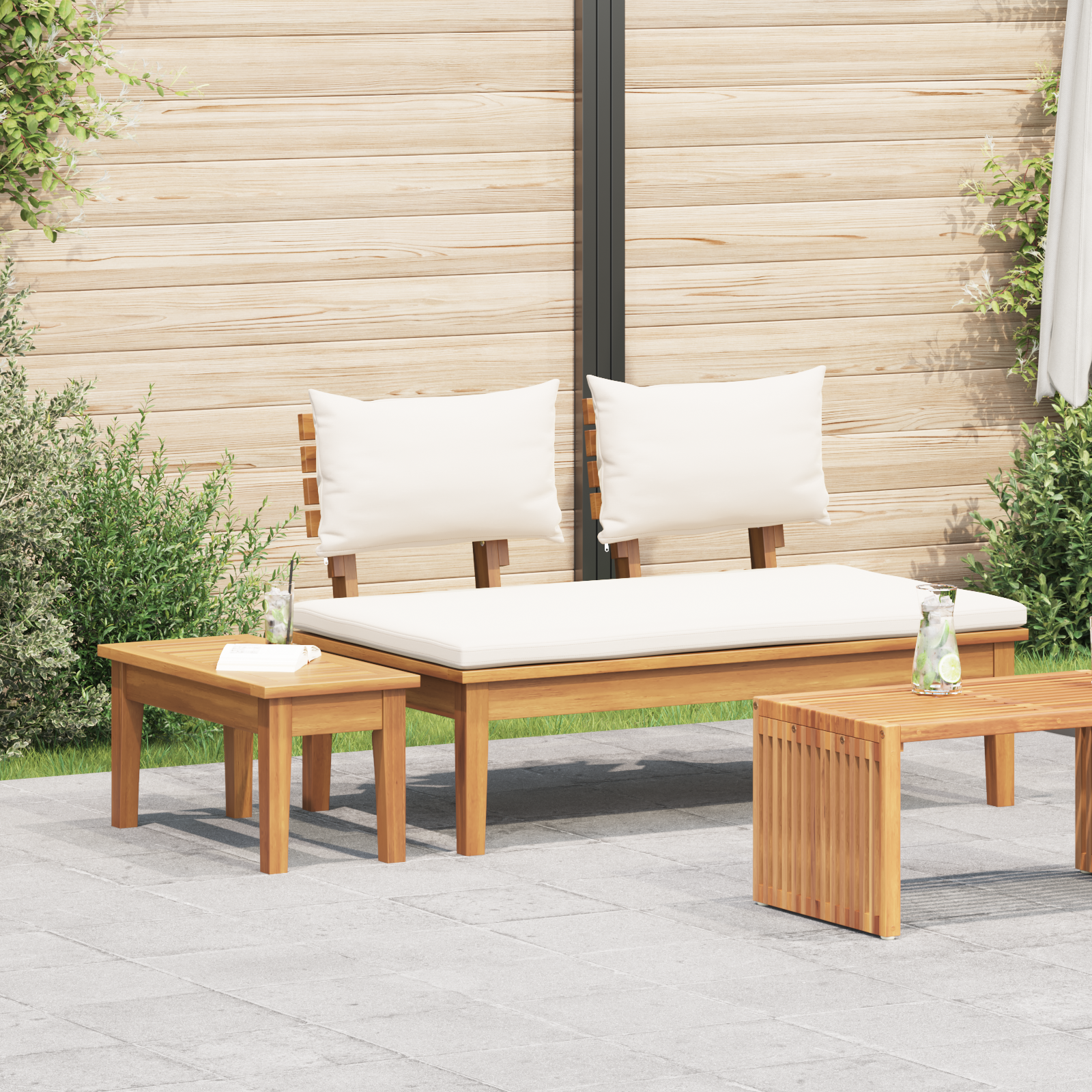 2-delt hagemøbelsett i solid teak