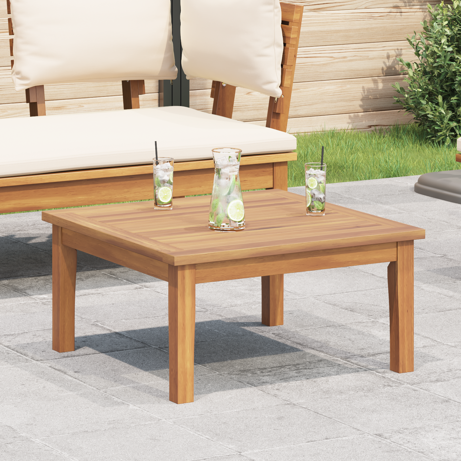 Hagebord 60x60x30 cm Solid Tre Teak