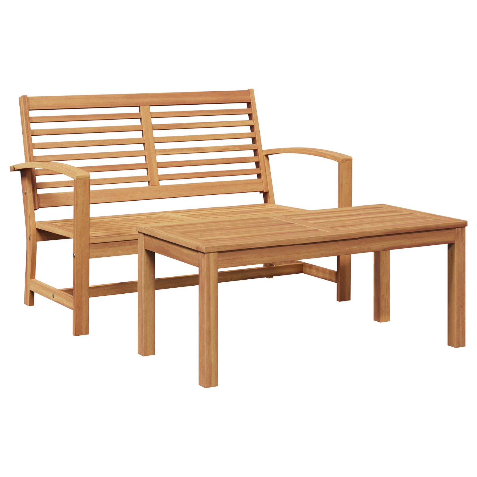 Hagesofa Set 2 pcs Brun Solid teaktre