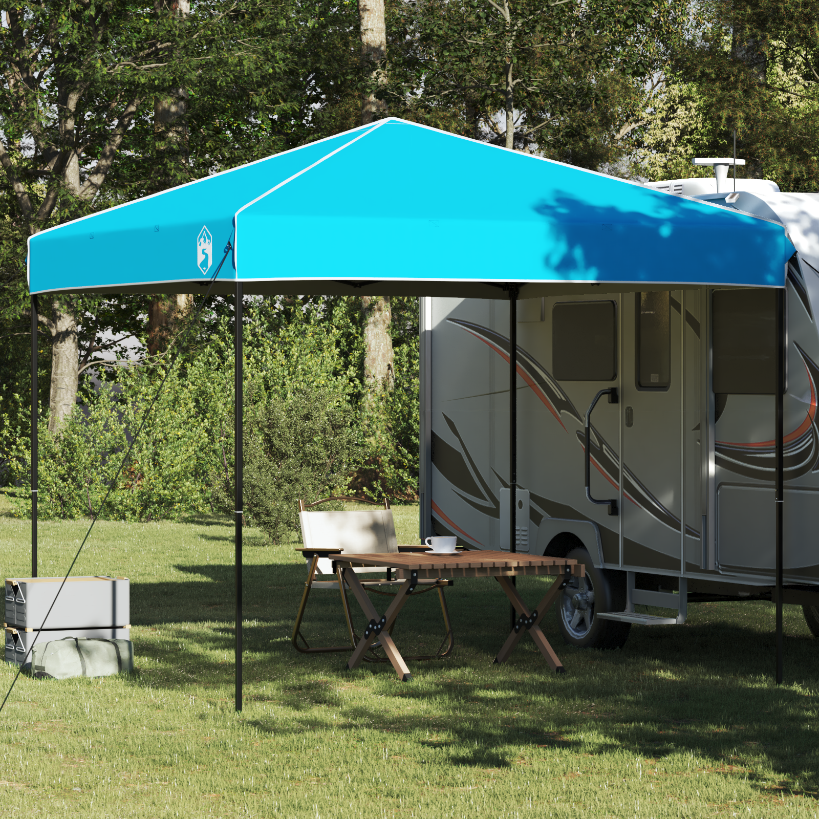 Canopy telt Blå 250 x 250 x 227 / 236 / 245 cm Oxford-stoff