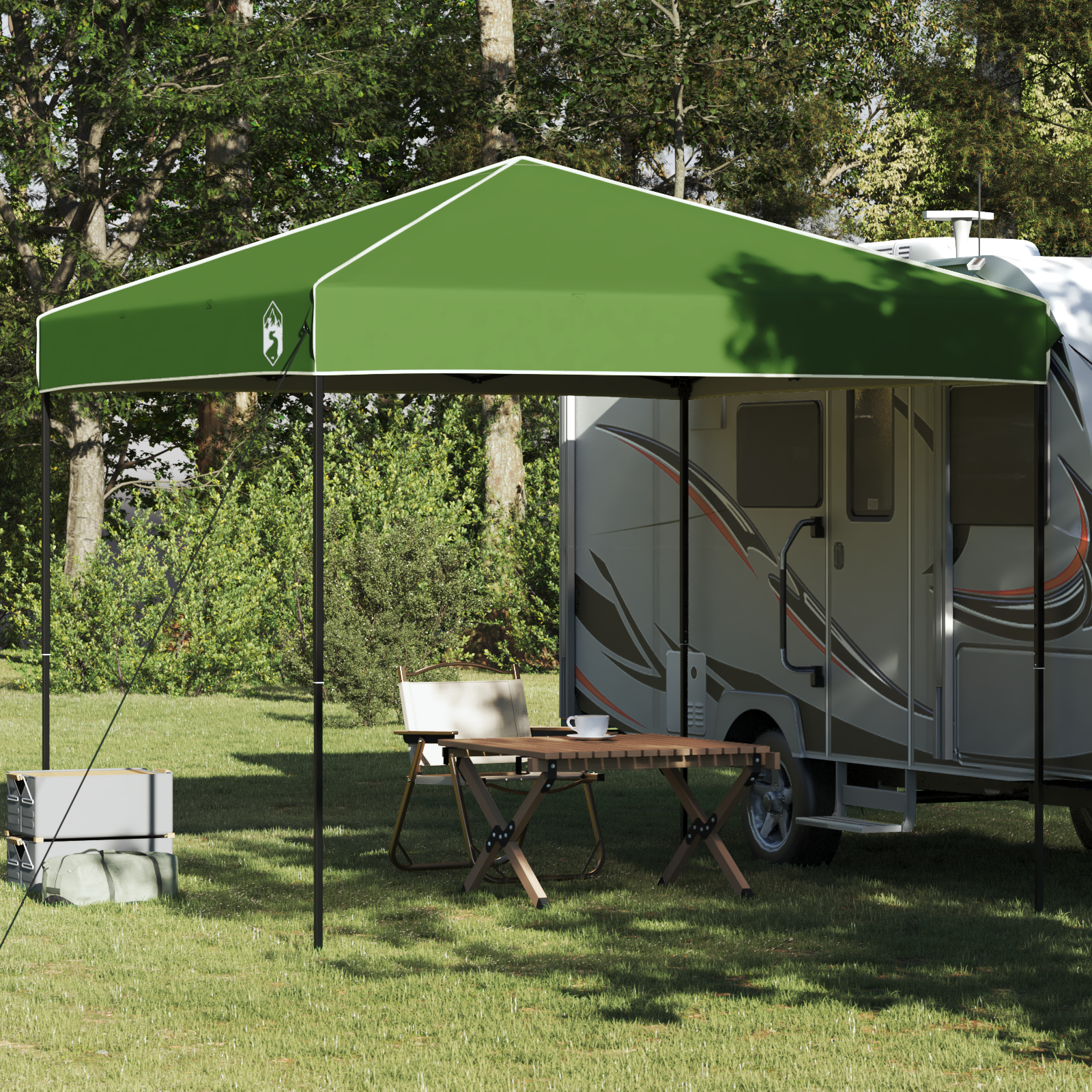 Canopy telt grønn 250 x 250 x 227 / 236 / 245 cm Oxford-stoff