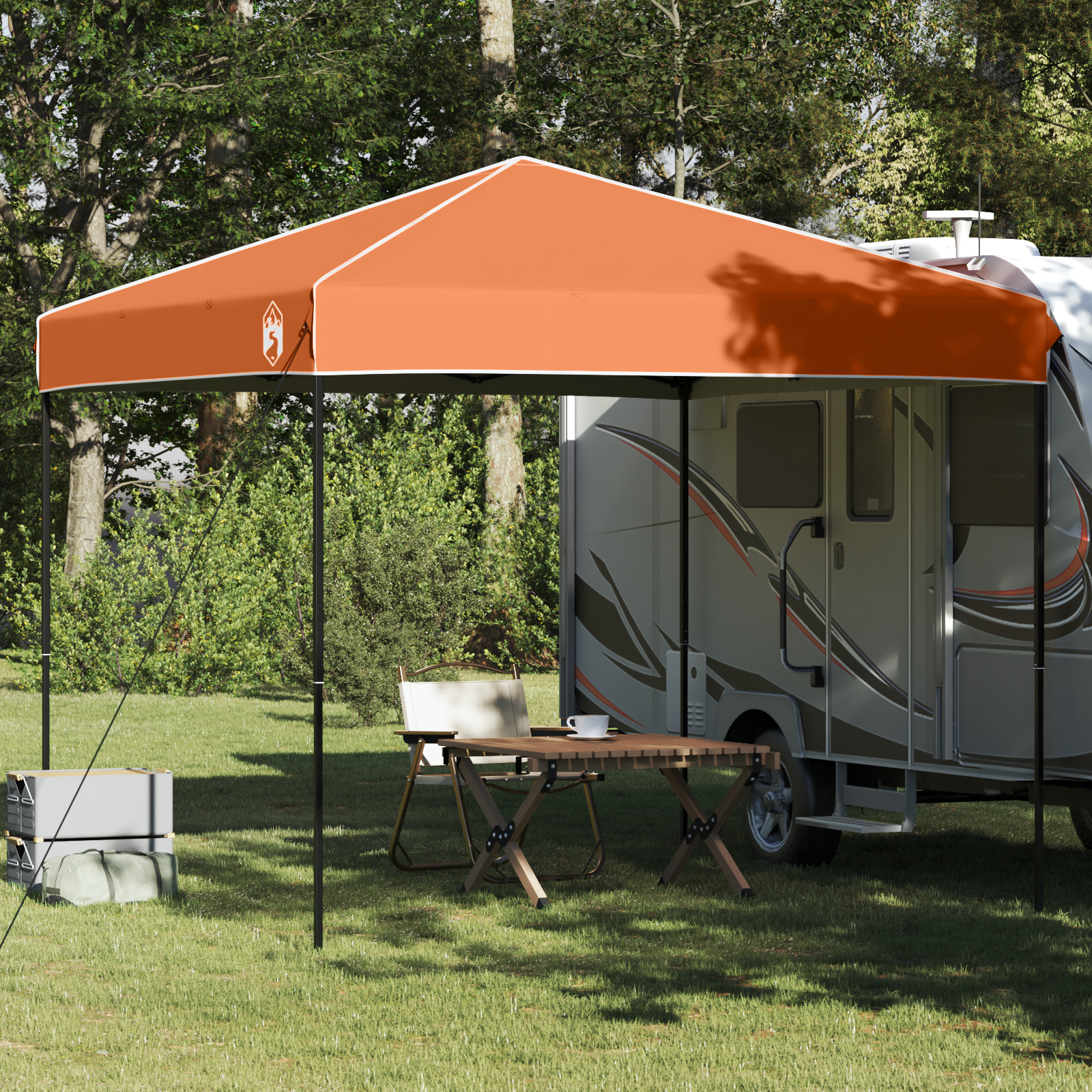 Canopy telt Oransje 250 x 250 x 227 / 236 / 245 cm Oxford-stoff