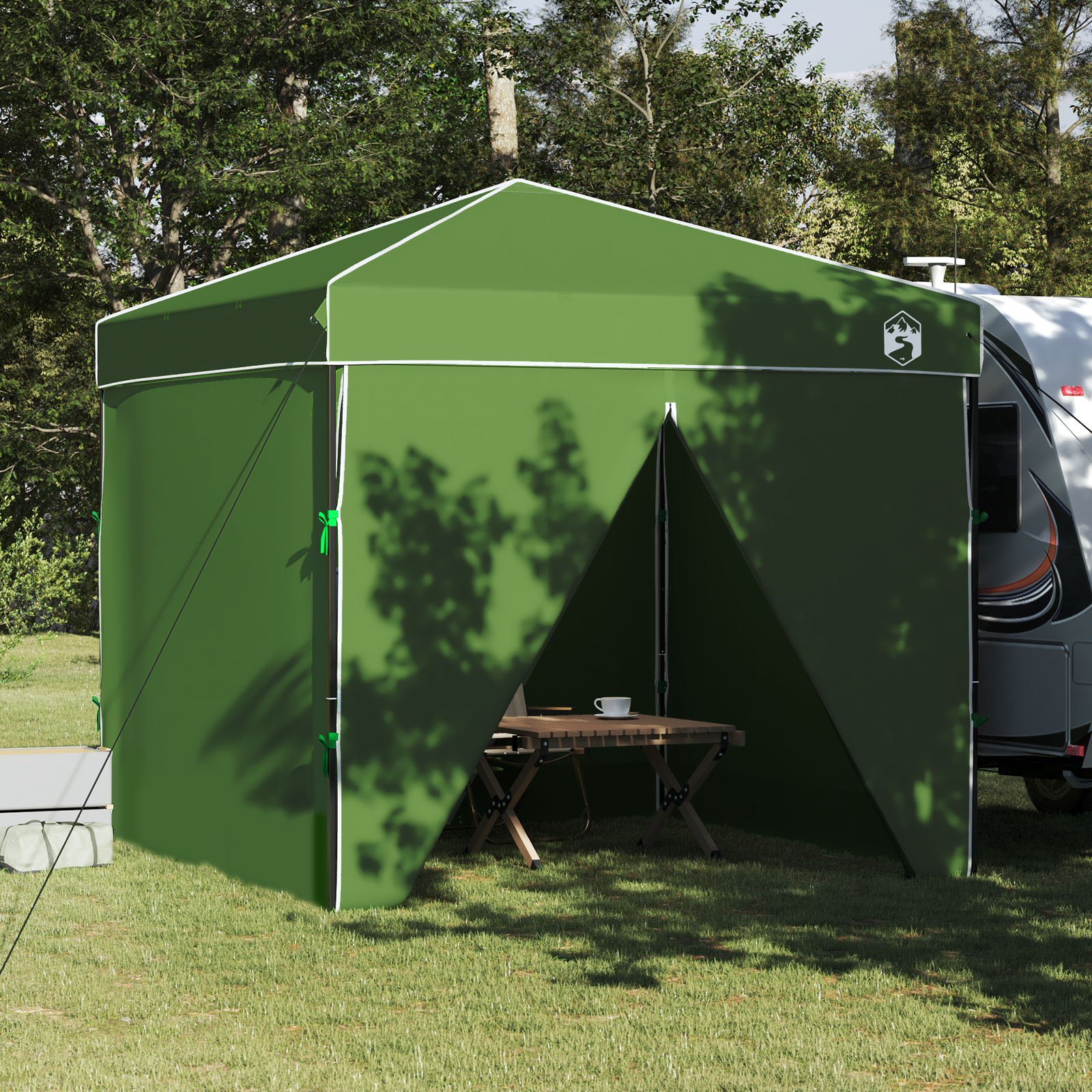 Canopy telt grønn 250 x 250 x 227 / 236 / 245 cm Oxford-stoff