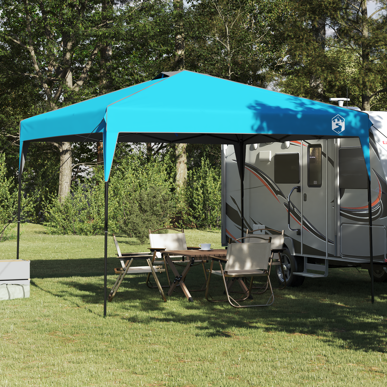 Canopy telt Blå 300 x 300 x 227 / 236 / 245 cm Oxford-stoff