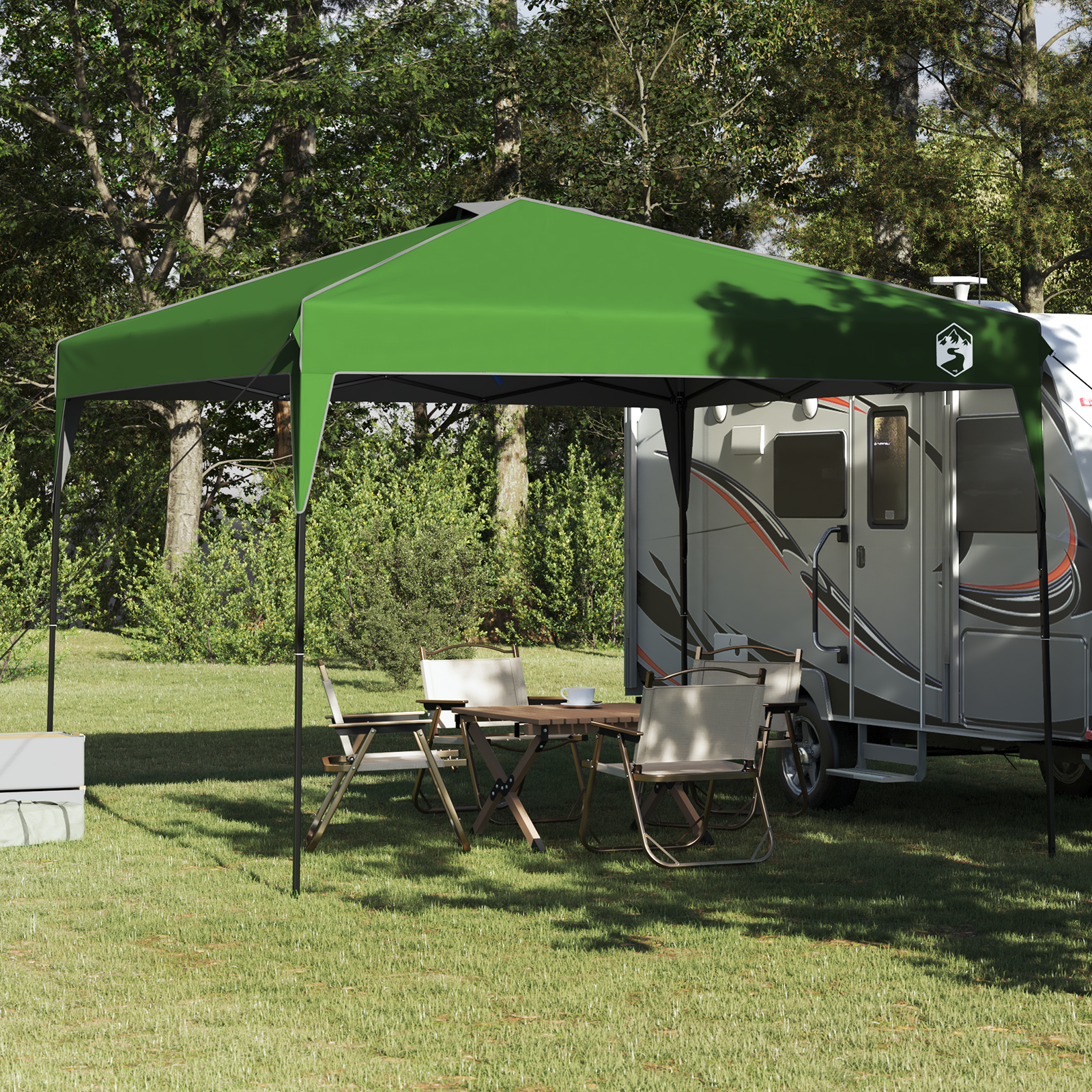 Canopy telt grønn 300 x 300 x 227 / 236 / 245 cm Oxford-stoff
